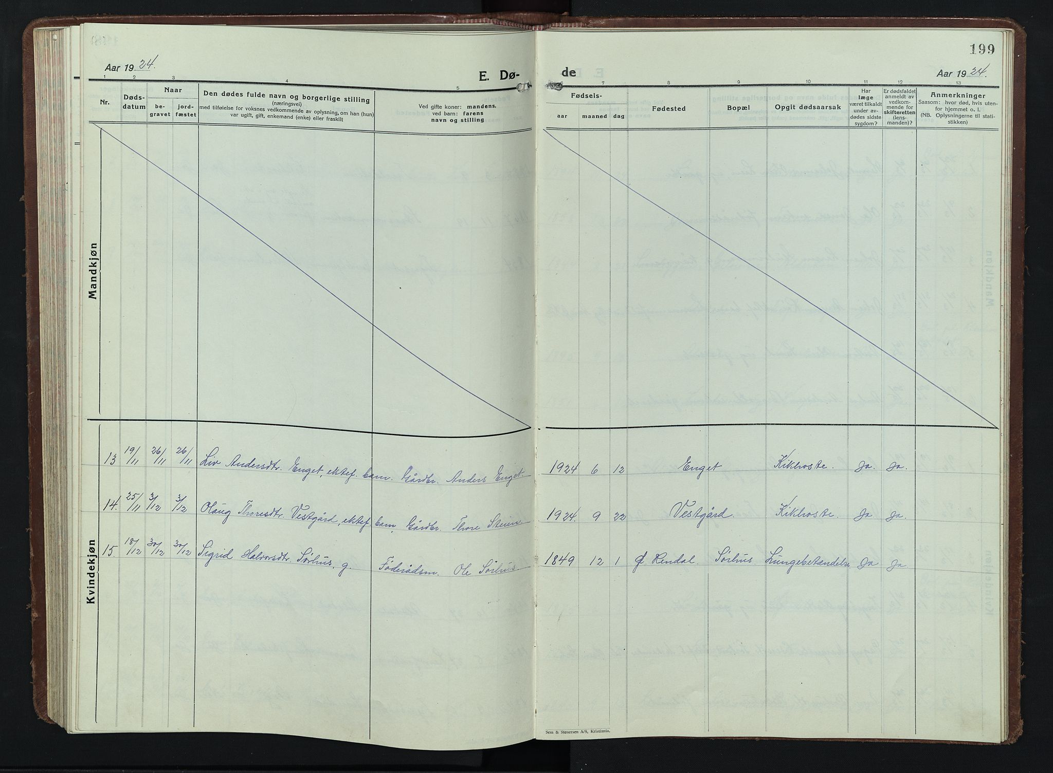 Alvdal prestekontor, AV/SAH-PREST-060/H/Ha/Hab/L0007: Parish register (copy) no. 7, 1924-1945, p. 199