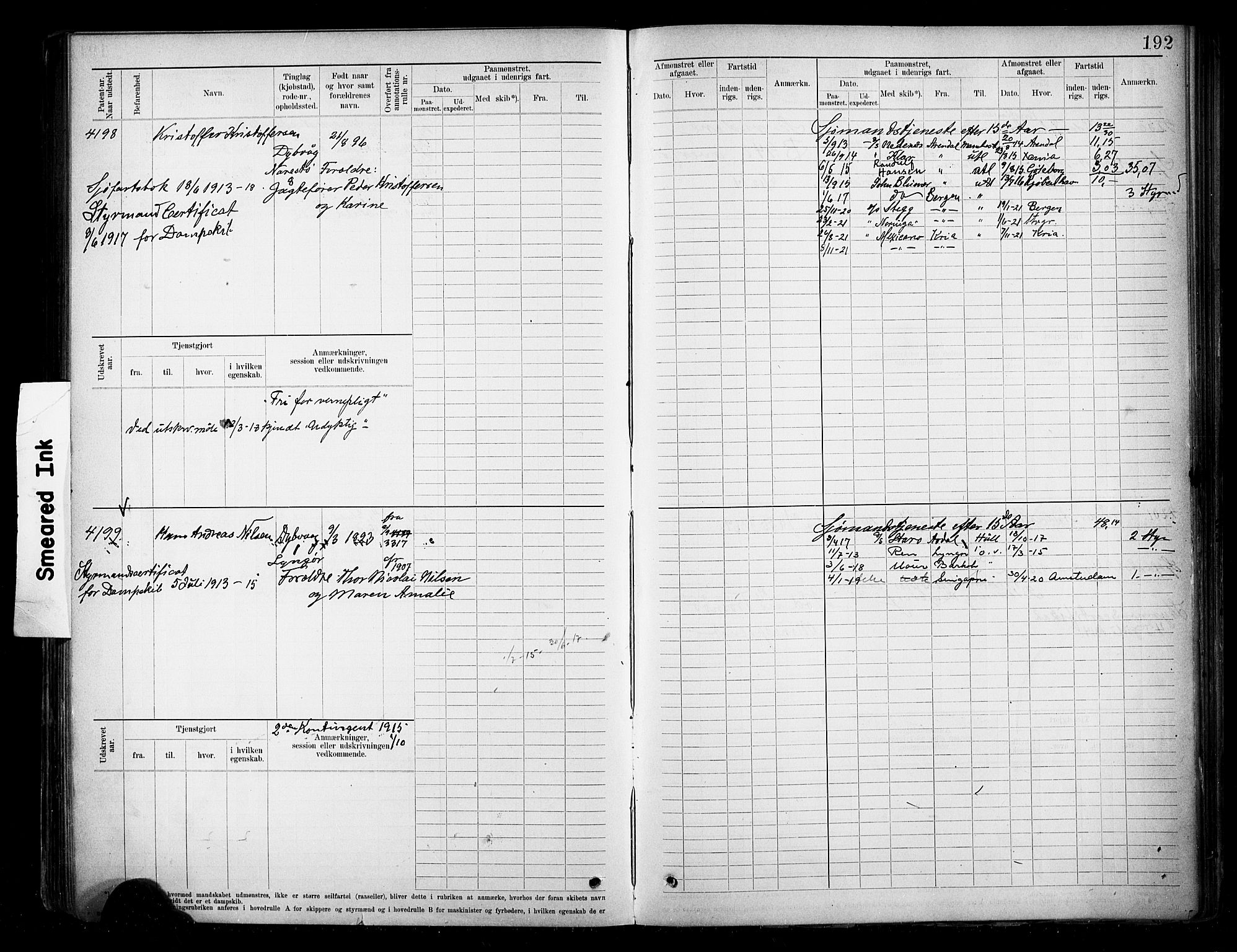 Tvedestrand mønstringskrets, AV/SAK-2031-0011/F/Fb/L0020: Hovedrulle A nr 3819-4409, U-36, 1906-1918, p. 197