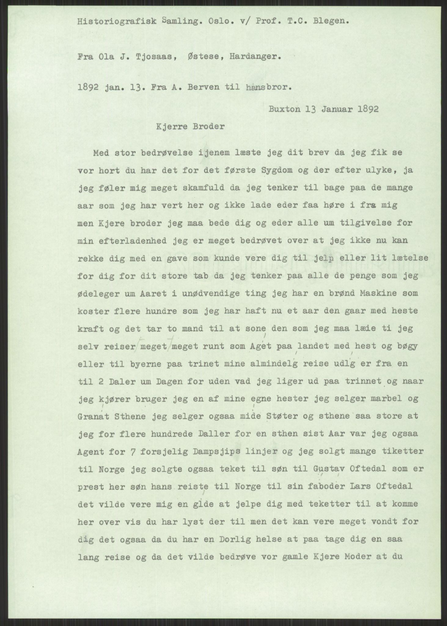 Samlinger til kildeutgivelse, Amerikabrevene, AV/RA-EA-4057/F/L0032: Innlån fra Hordaland: Nesheim - Øverland, 1838-1914, p. 999