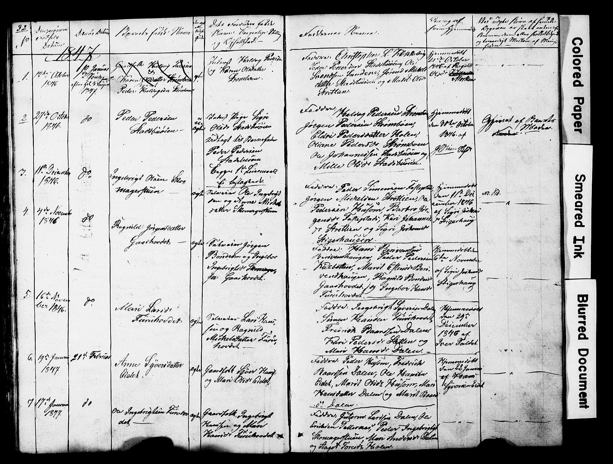 Lesja prestekontor, SAH/PREST-068/H/Ha/Hab/L0014: Parish register (copy) no. 14, 1842-1856, p. 32-33