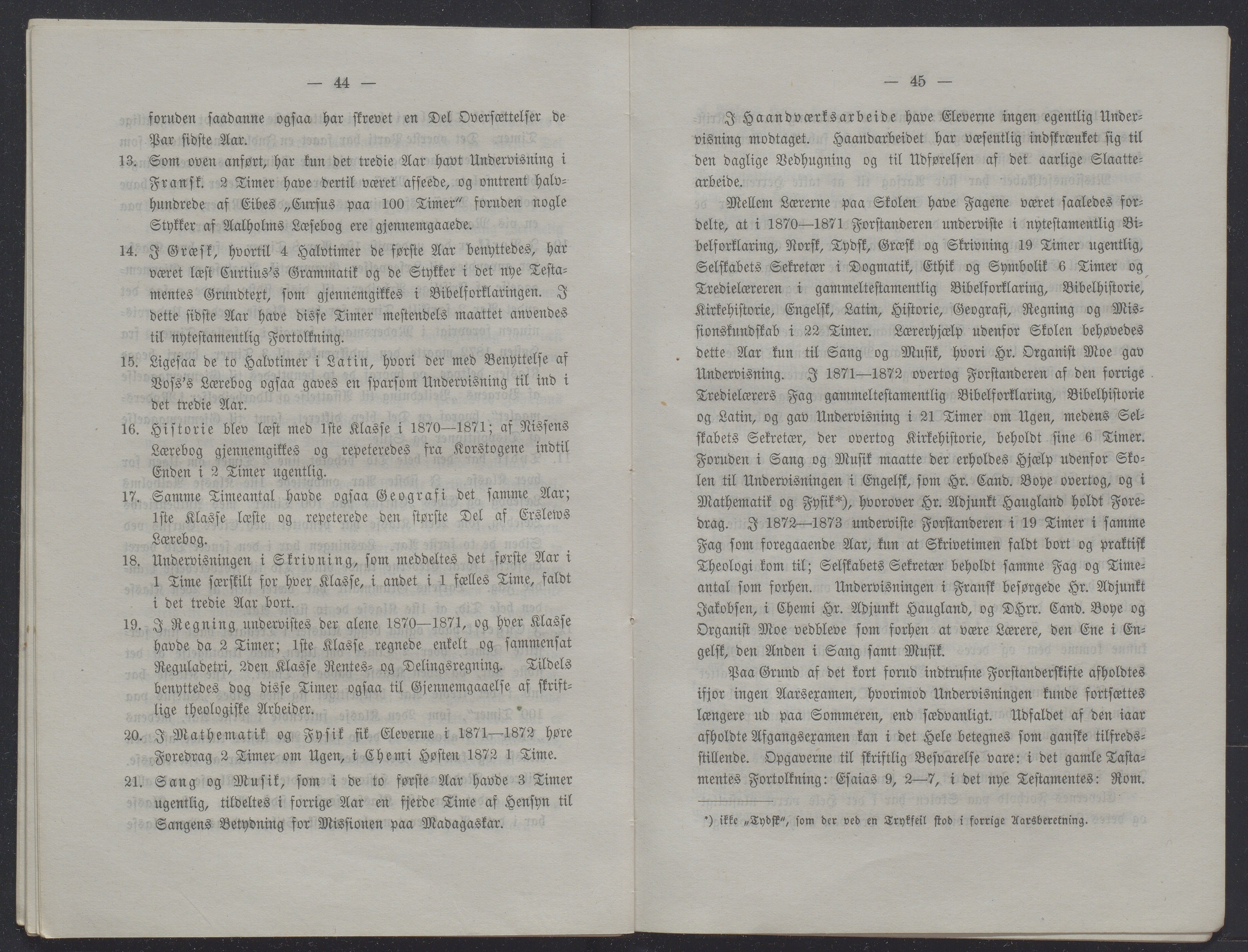 Det Norske Misjonsselskap - hovedadministrasjonen, VID/MA-A-1045/D/Db/Dba/L0338/0001: Beretninger, Bøker, Skrifter o.l   / Årsberetninger 31, 1873, p. 44-45