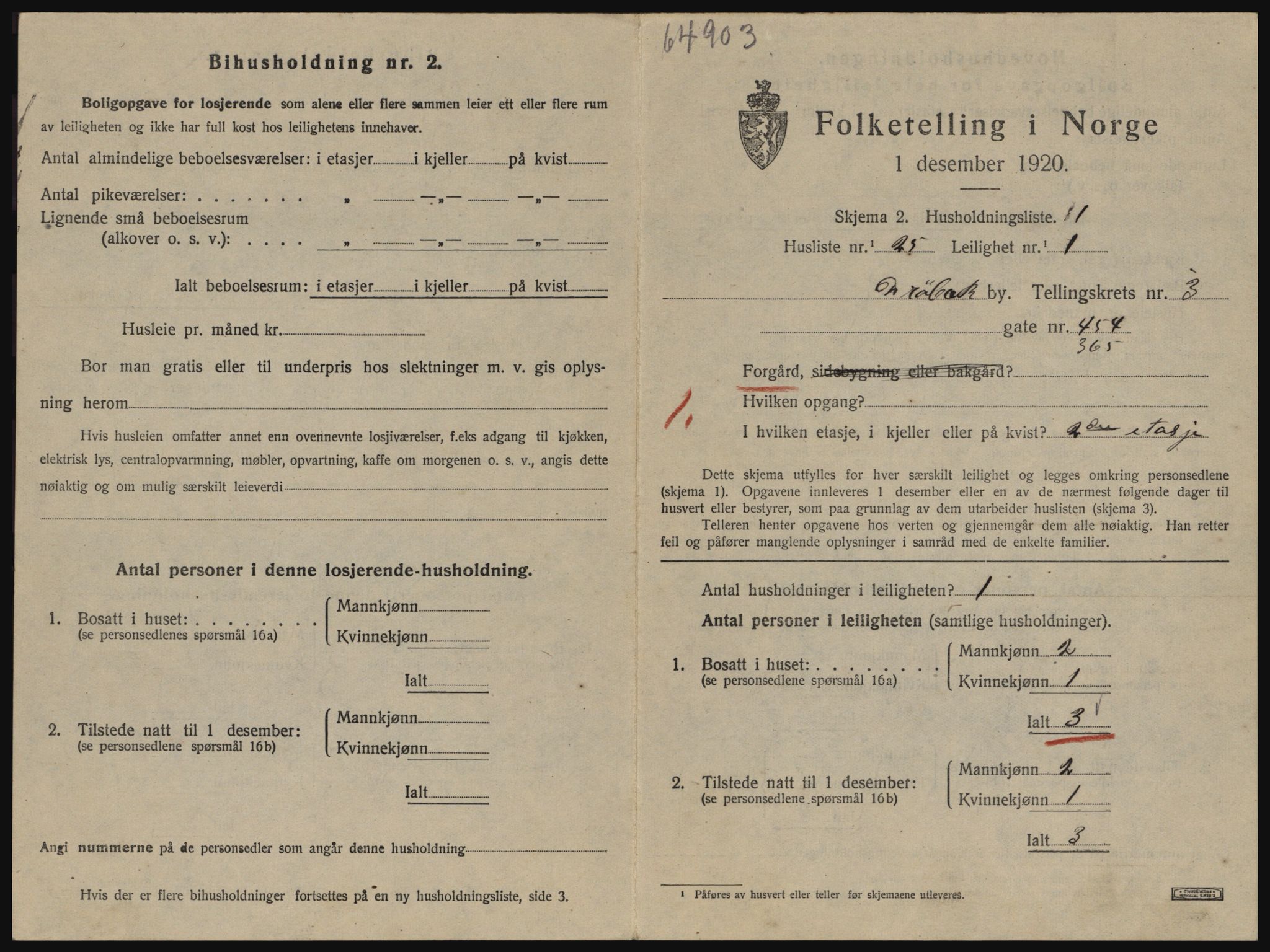 SAO, 1920 census for Drøbak, 1920, p. 1189