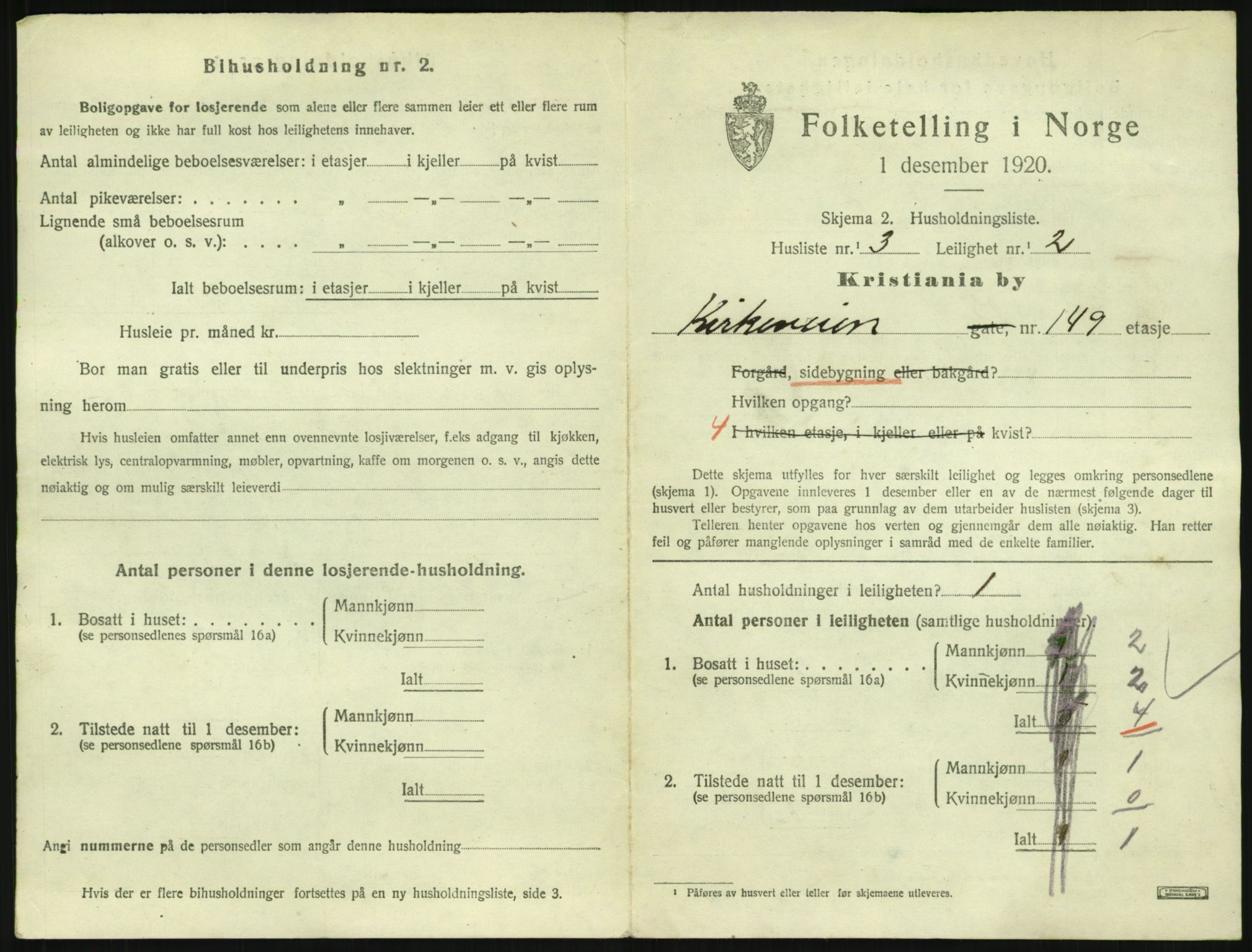 SAO, 1920 census for Kristiania, 1920, p. 52336