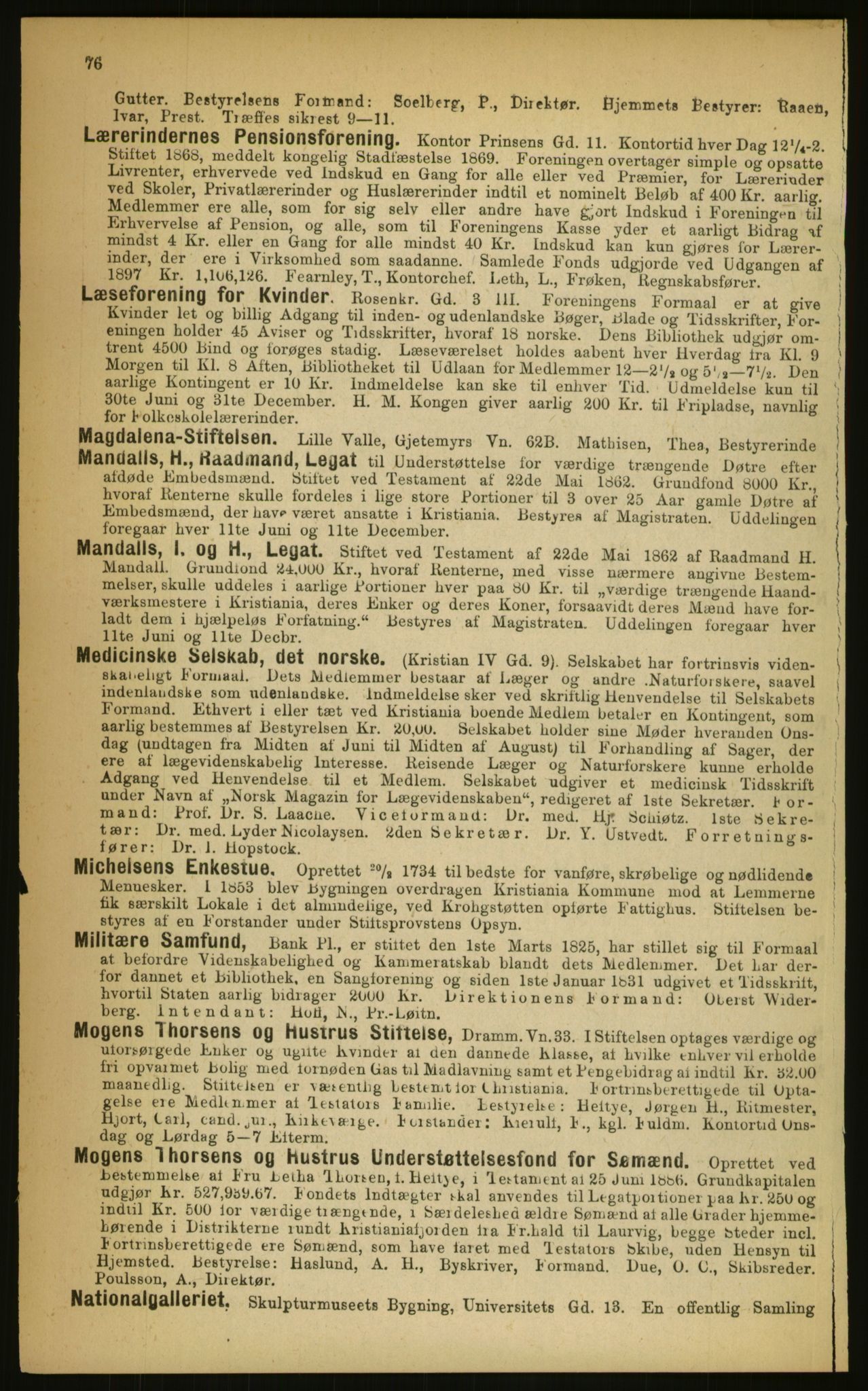 Kristiania/Oslo adressebok, PUBL/-, 1899, p. 76