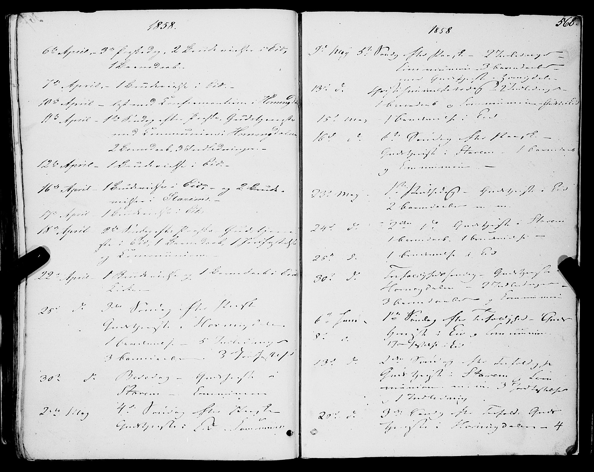 Eid sokneprestembete, AV/SAB-A-82301/H/Haa/Haaa/L0007: Parish register (official) no. A 7, 1844-1858, p. 568