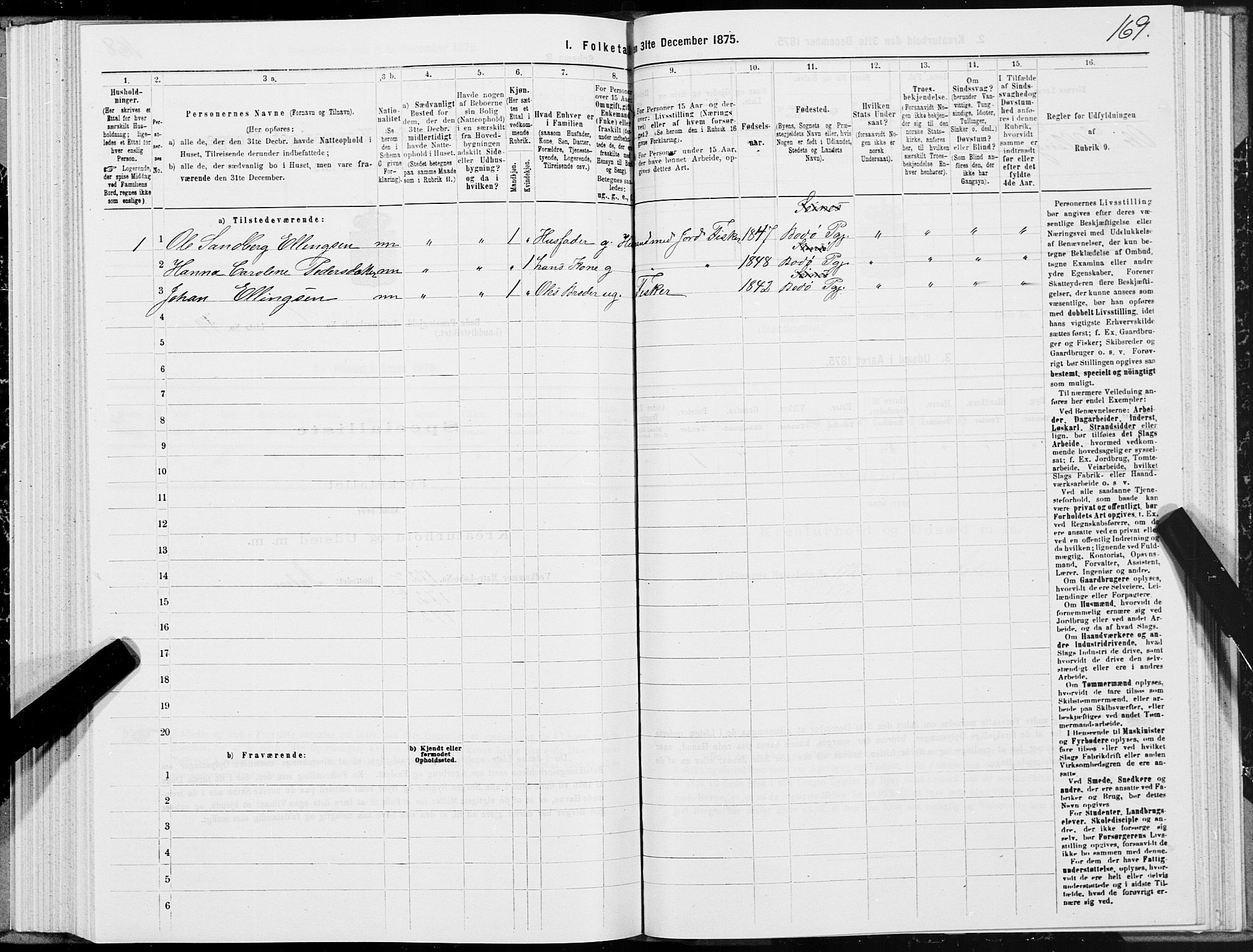SAT, 1875 census for 1843L Bodø/Bodø, 1875, p. 3169