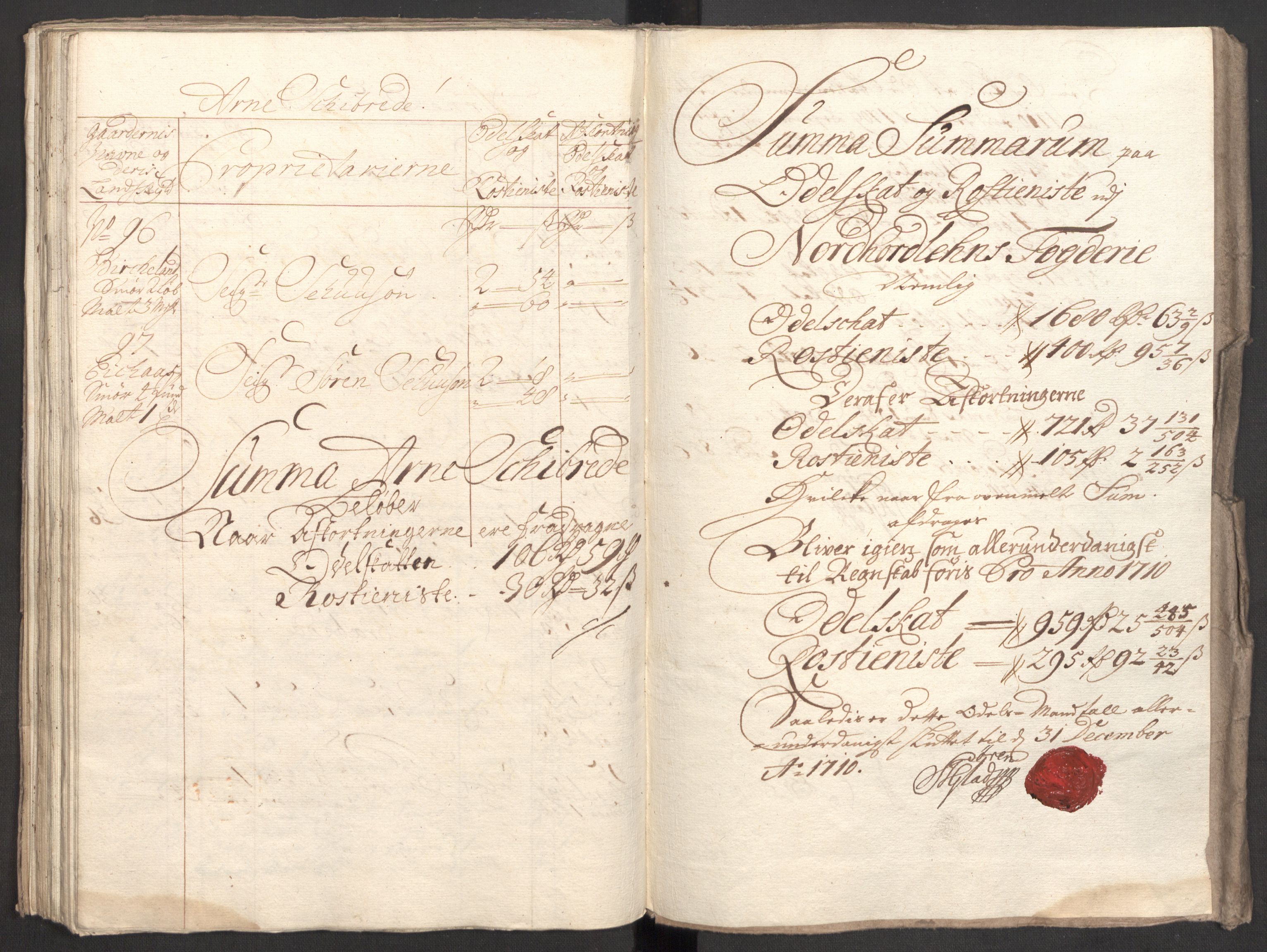 Rentekammeret inntil 1814, Reviderte regnskaper, Fogderegnskap, AV/RA-EA-4092/R51/L3191: Fogderegnskap Nordhordland og Voss, 1710, p. 167