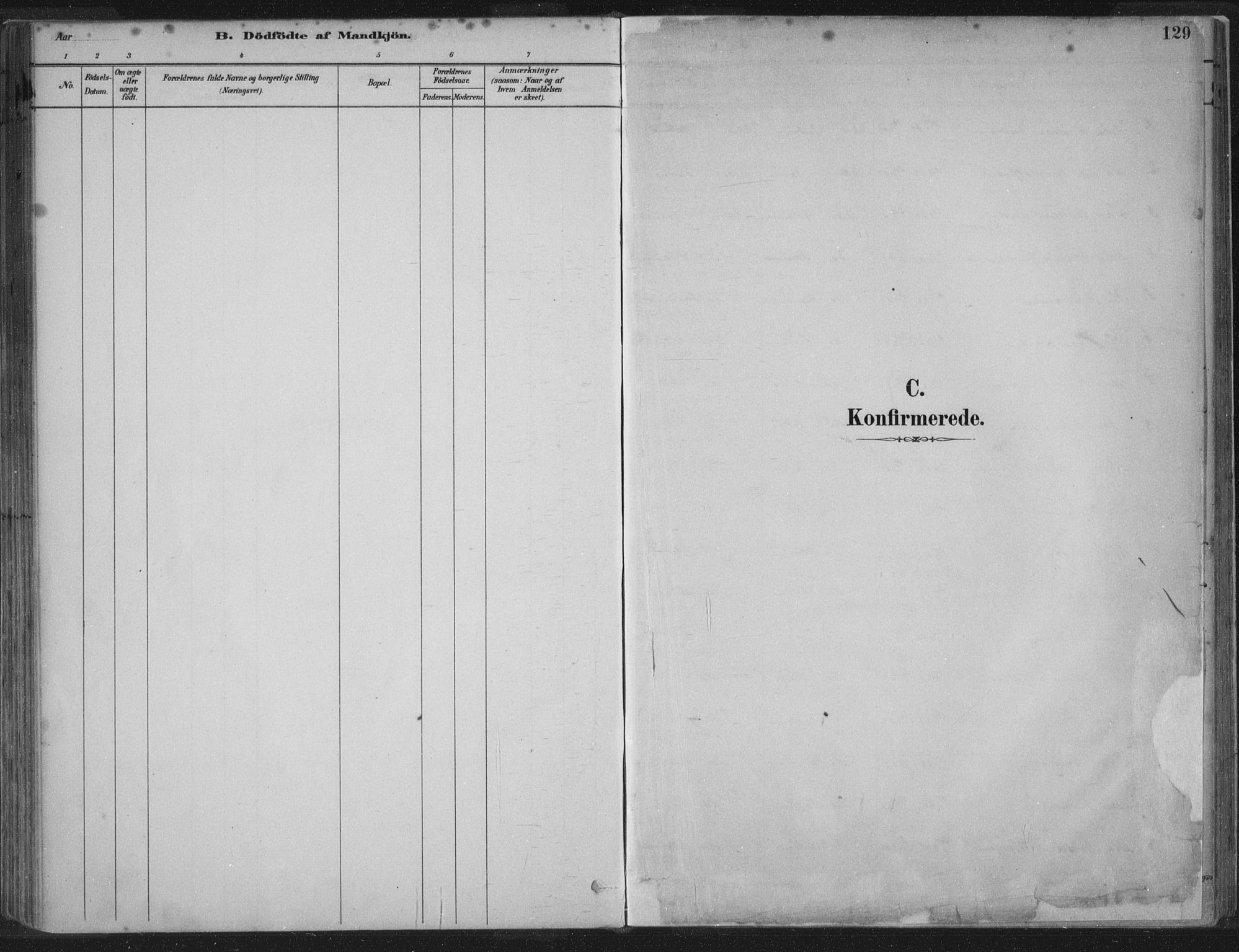 Kopervik sokneprestkontor, SAST/A-101850/H/Ha/Haa/L0004: Parish register (official) no. A 4, 1882-1905, p. 129