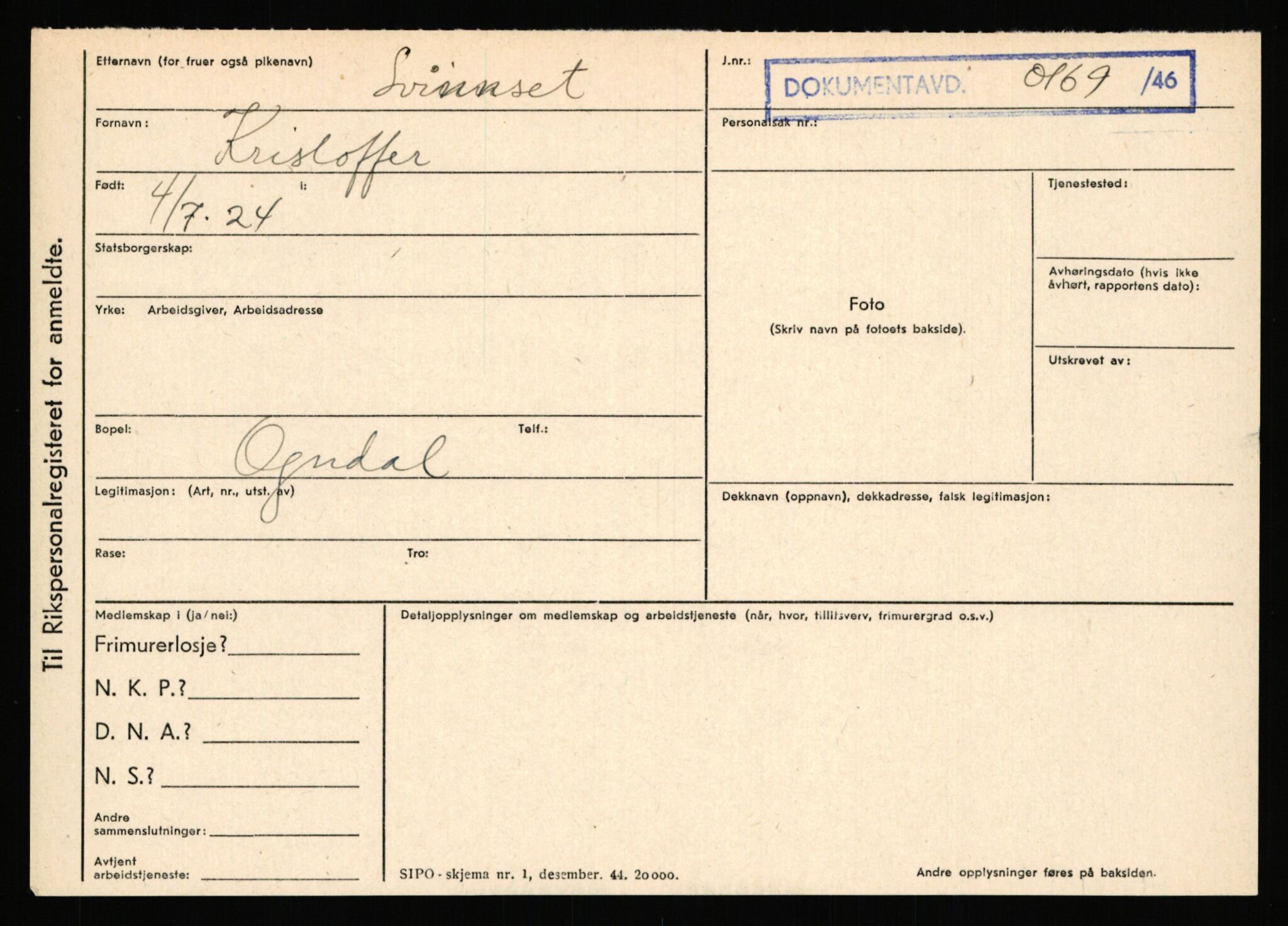 Statspolitiet - Hovedkontoret / Osloavdelingen, AV/RA-S-1329/C/Ca/L0015: Svea - Tøsse, 1943-1945, p. 609