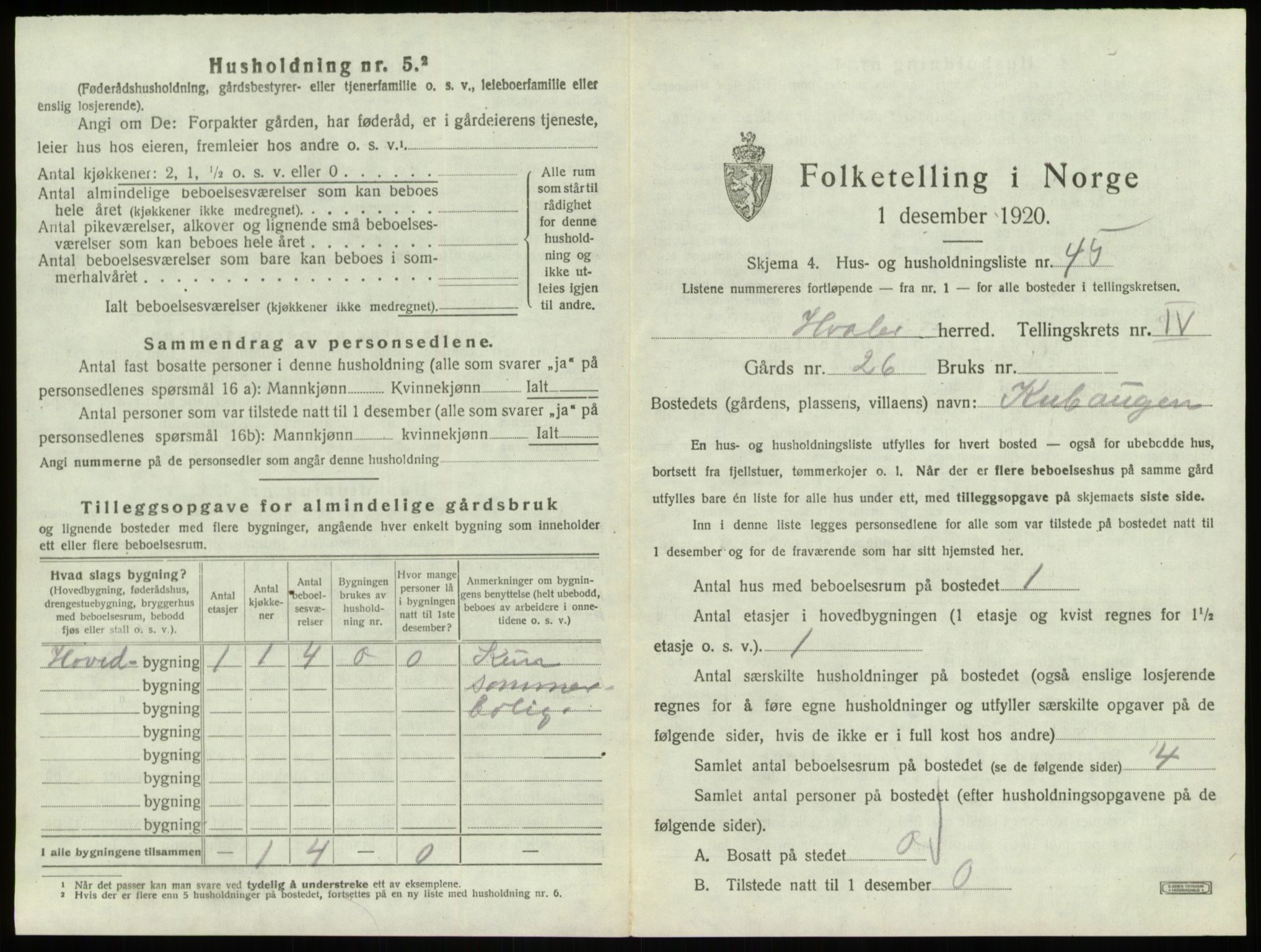 SAO, 1920 census for Hvaler, 1920, p. 833