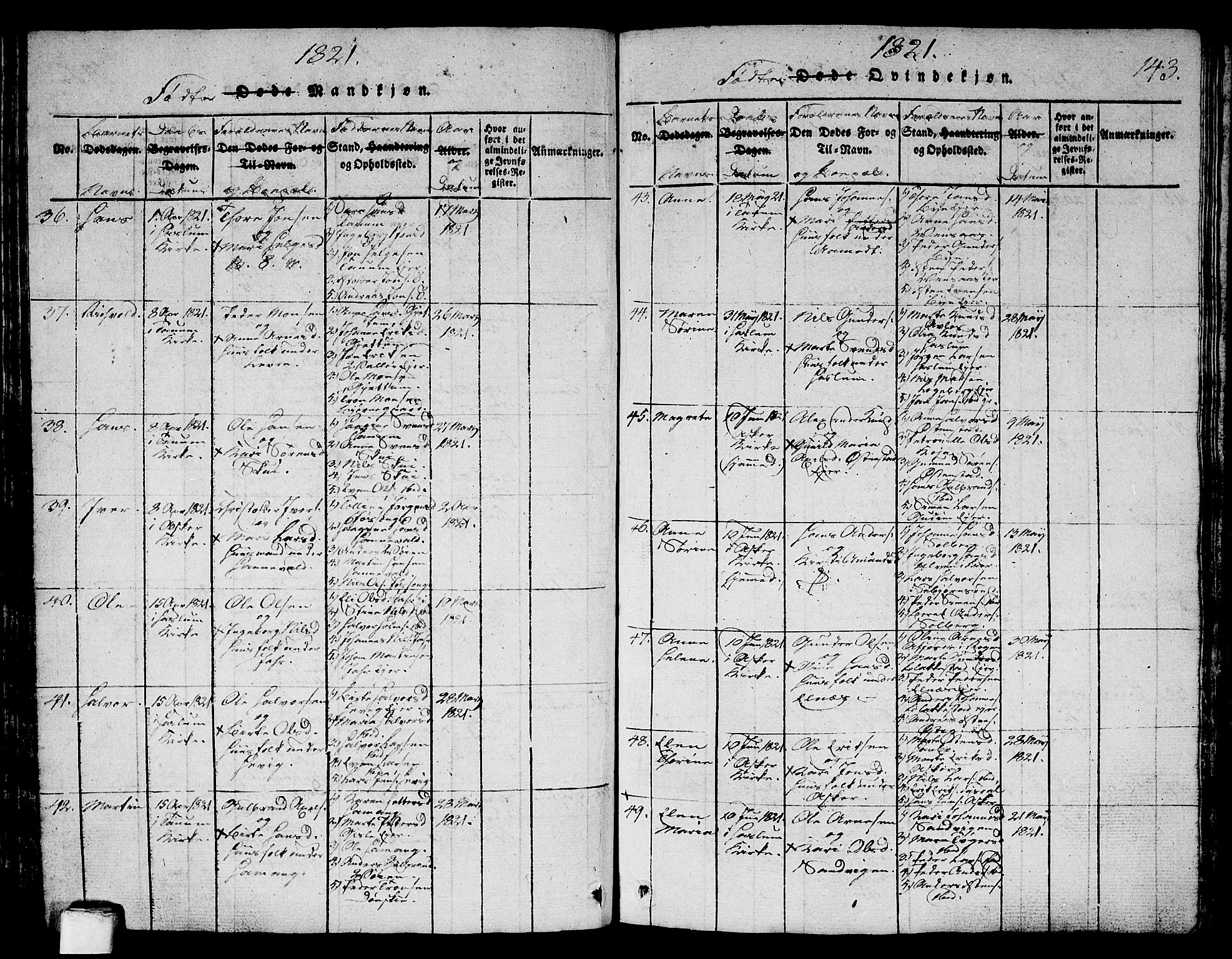 Asker prestekontor Kirkebøker, AV/SAO-A-10256a/G/Ga/L0001: Parish register (copy) no. I 1, 1814-1830, p. 143