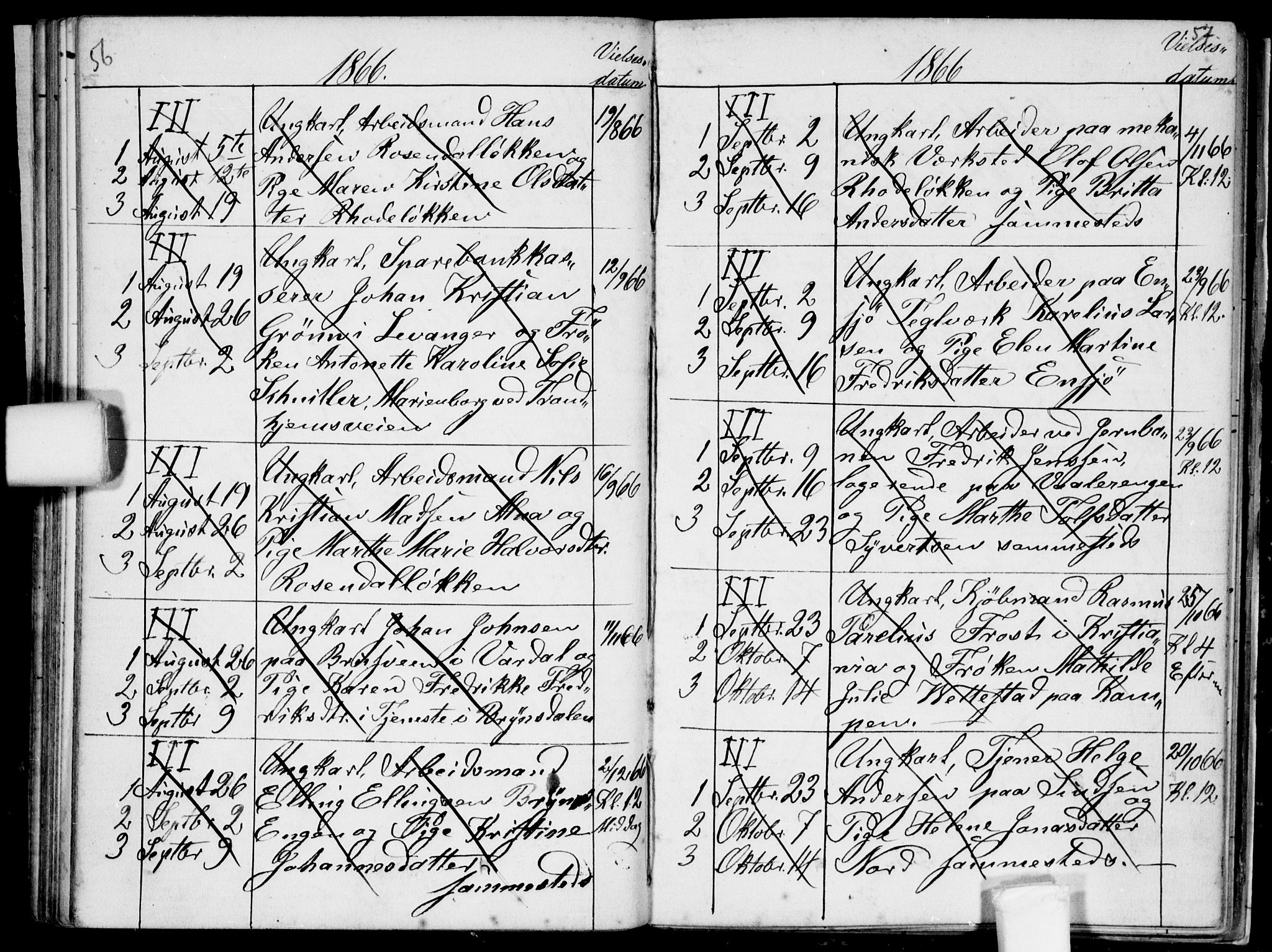 Østre Aker prestekontor Kirkebøker, AV/SAO-A-10840/H/Ha/L0002: Banns register no. I 2, 1861-1872, p. 56-57