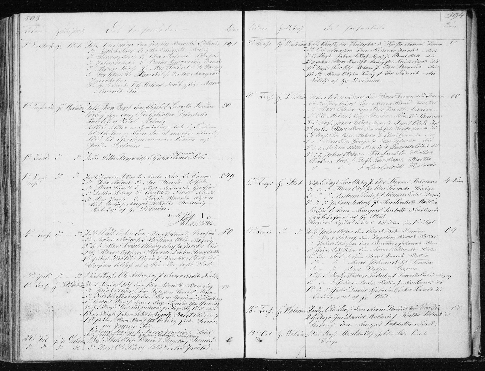Ministerialprotokoller, klokkerbøker og fødselsregistre - Nordland, SAT/A-1459/834/L0511: Parish register (copy) no. 834C02, 1848-1862, p. 593-594