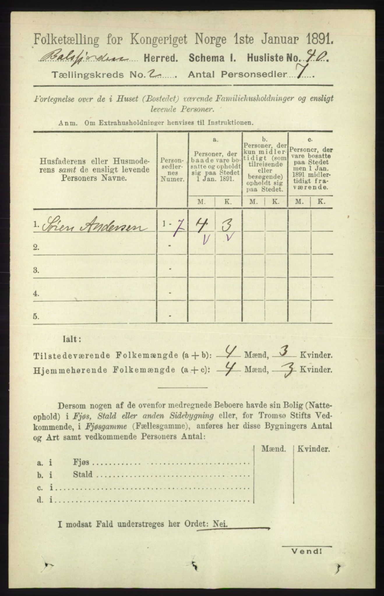 RA, 1891 census for 1933 Balsfjord, 1891, p. 515