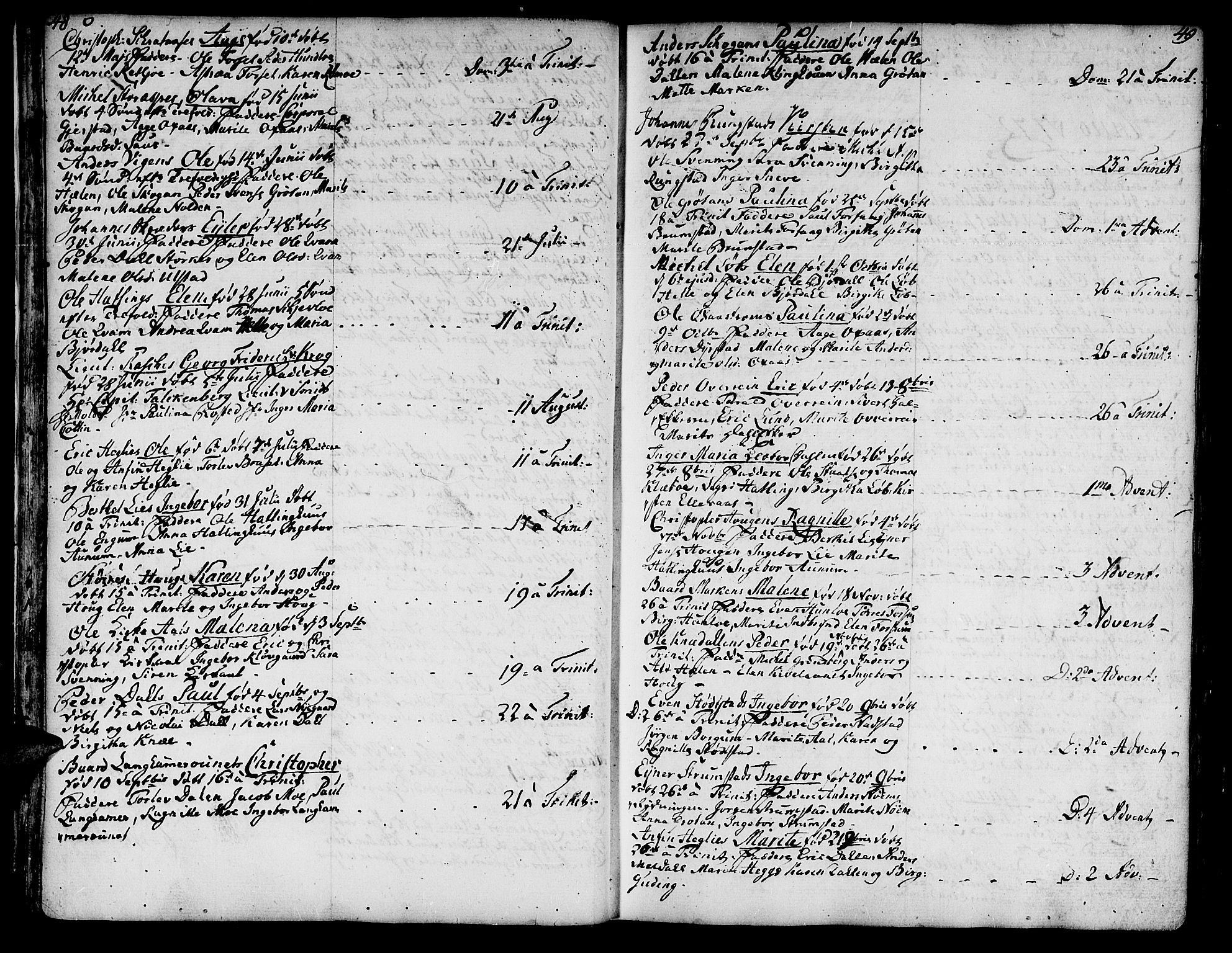 Ministerialprotokoller, klokkerbøker og fødselsregistre - Nord-Trøndelag, SAT/A-1458/746/L0440: Parish register (official) no. 746A02, 1760-1815, p. 48-49