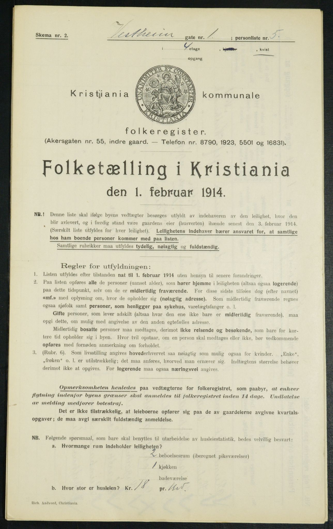 OBA, Municipal Census 1914 for Kristiania, 1914, p. 123479