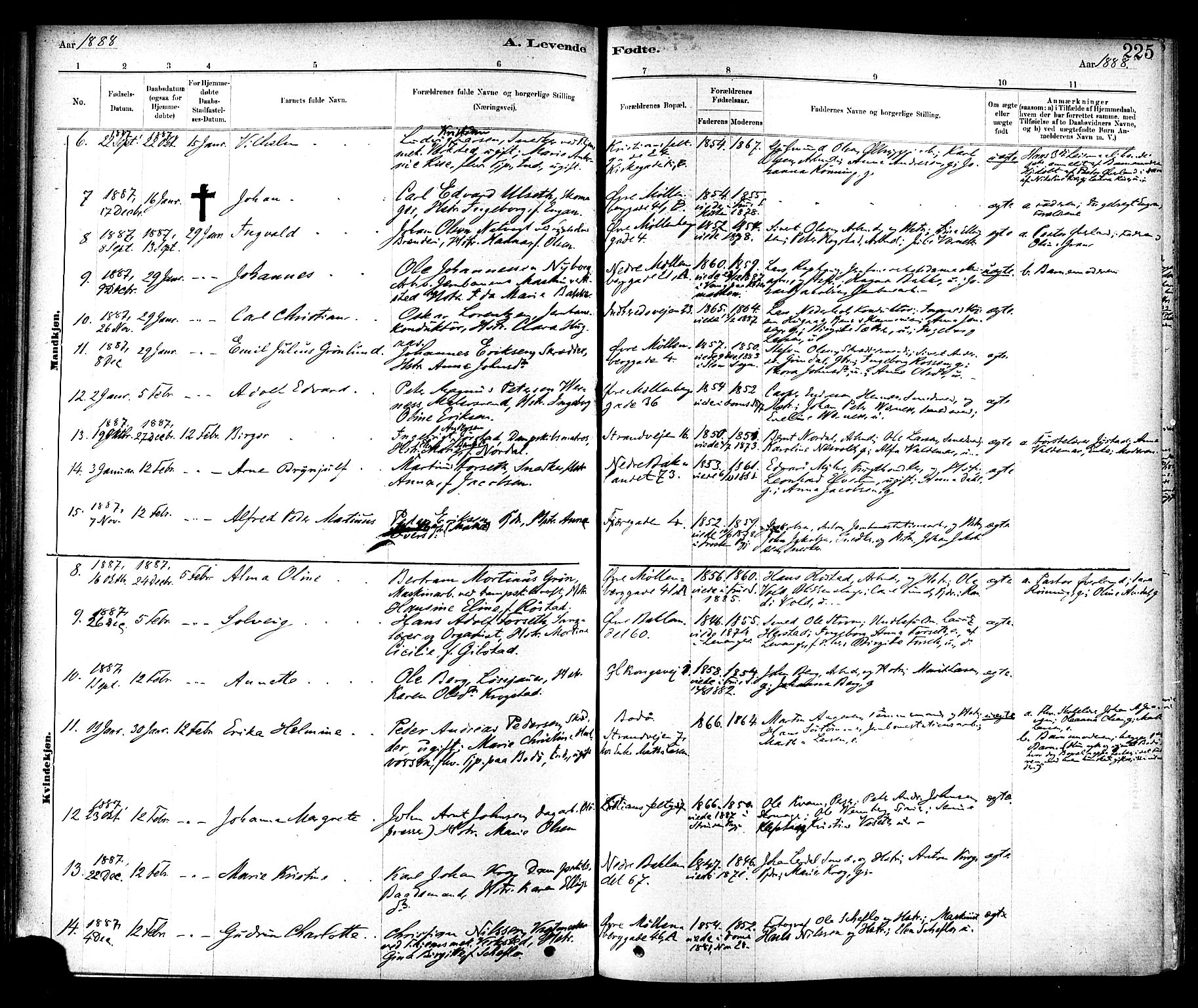 Ministerialprotokoller, klokkerbøker og fødselsregistre - Sør-Trøndelag, SAT/A-1456/604/L0188: Parish register (official) no. 604A09, 1878-1892, p. 225