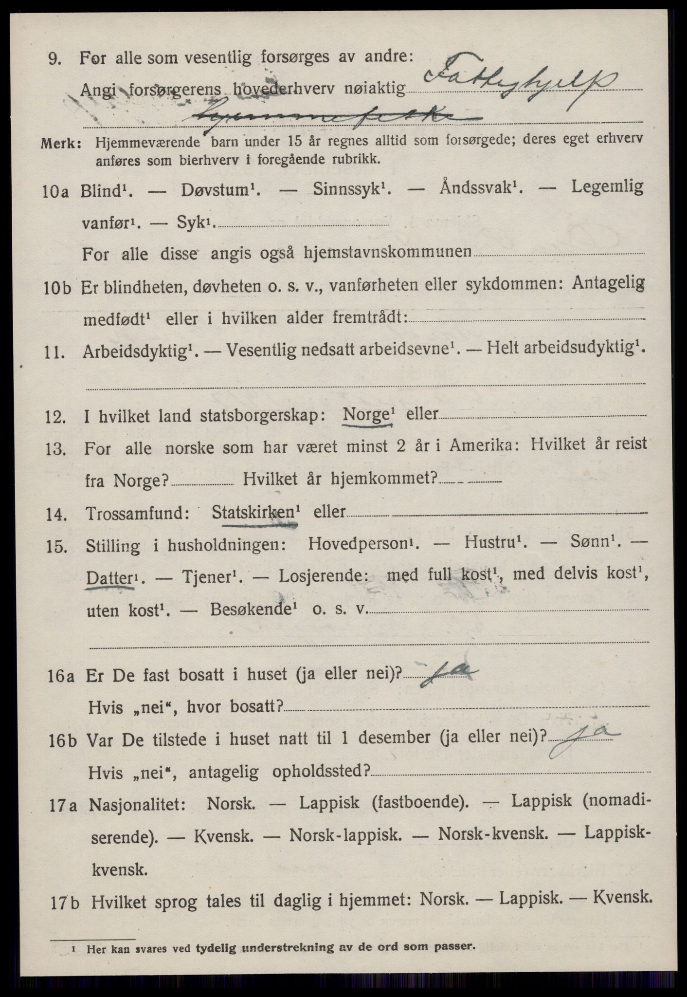 SAT, 1920 census for Osen, 1920, p. 1630