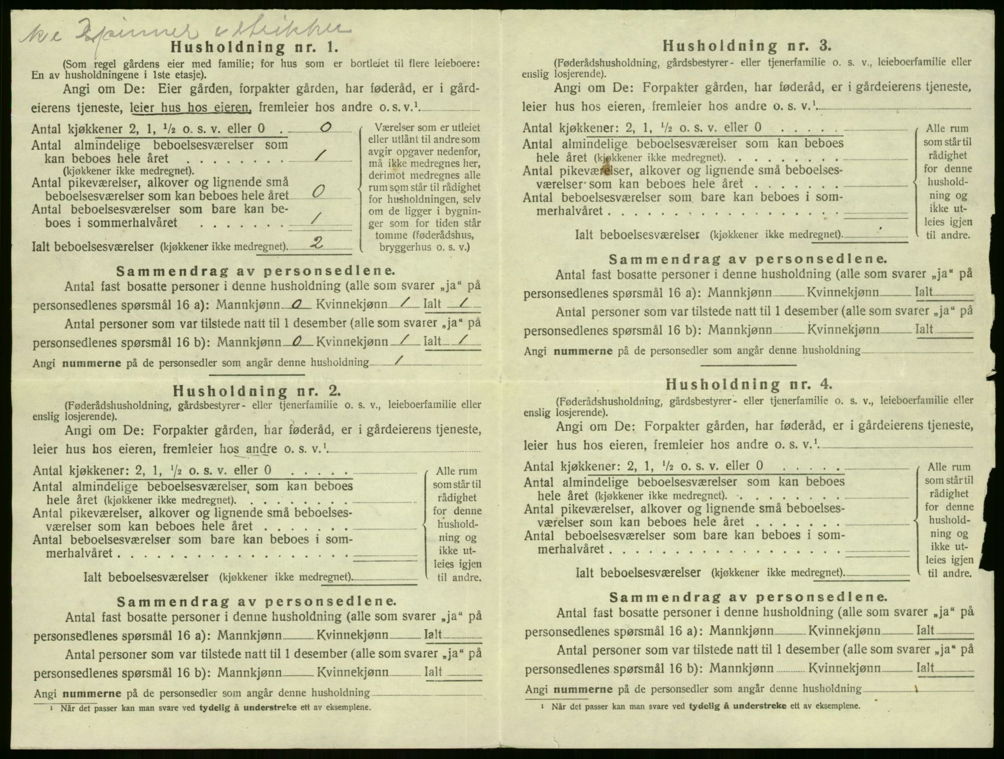 SAKO, 1920 census for Flesberg, 1920, p. 962