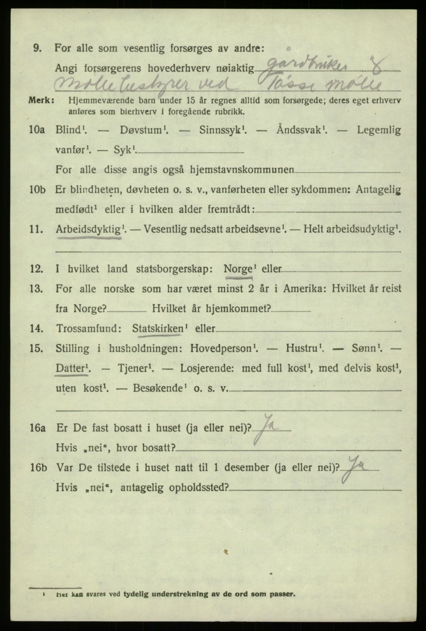 SAB, 1920 census for Hosanger, 1920, p. 4248