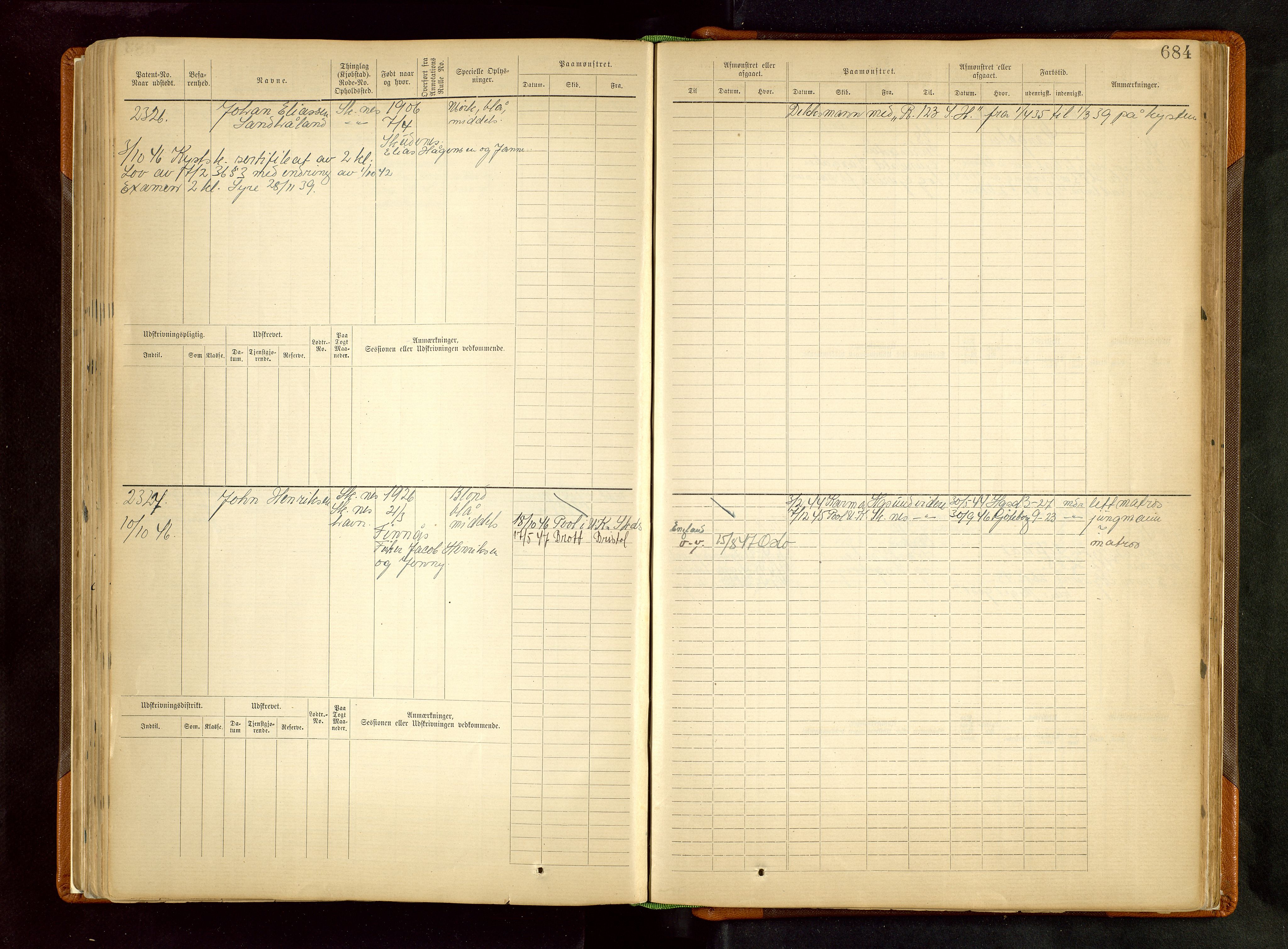 Haugesund sjømannskontor, AV/SAST-A-102007/F/Fb/Fbb/L0002: Sjøfartsrulle Skudenes kretsnr. 959-2439, 1860-1948, p. 684