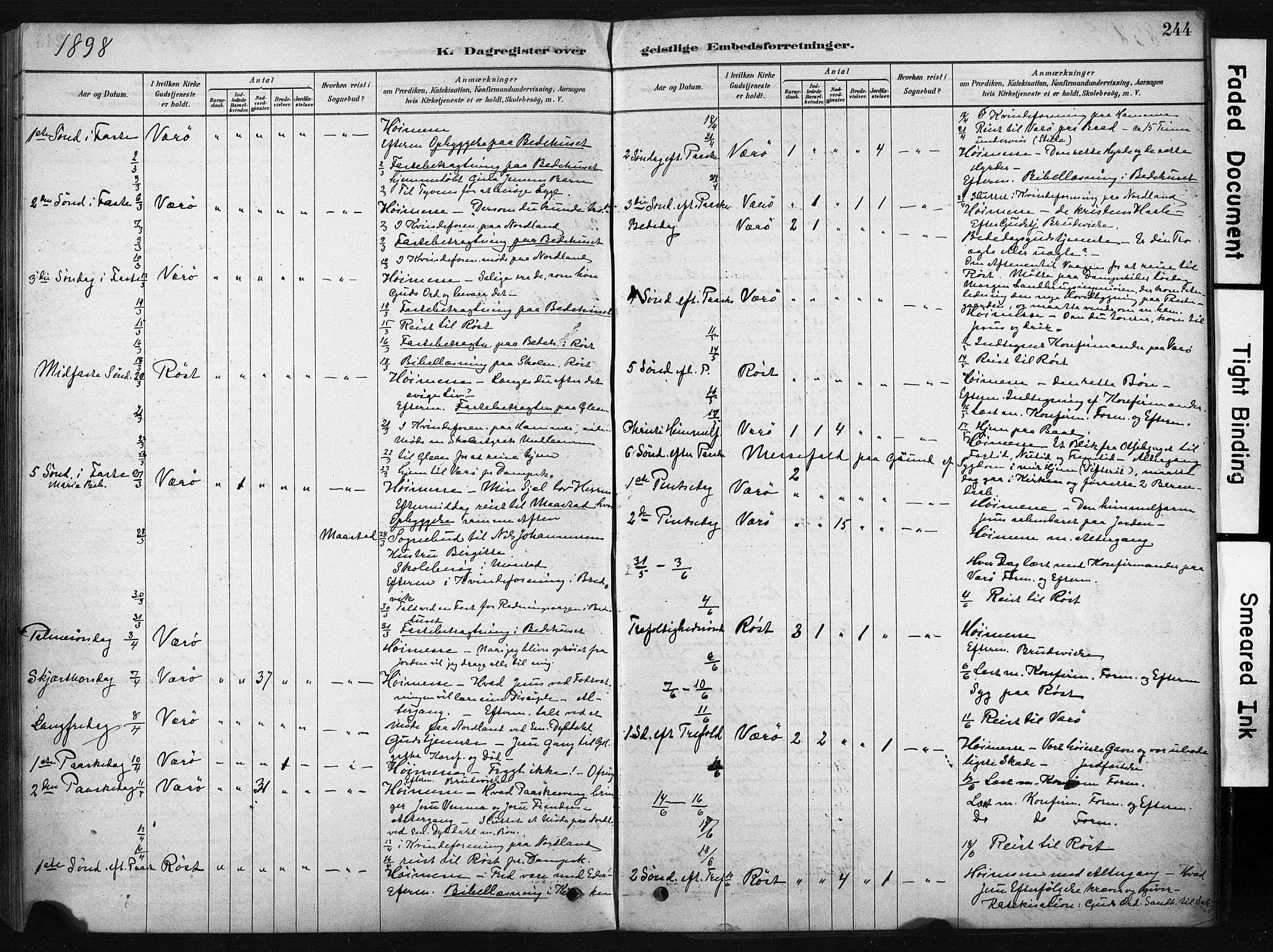 Ministerialprotokoller, klokkerbøker og fødselsregistre - Nordland, AV/SAT-A-1459/808/L0128: Parish register (official) no. 808A01, 1880-1902, p. 244