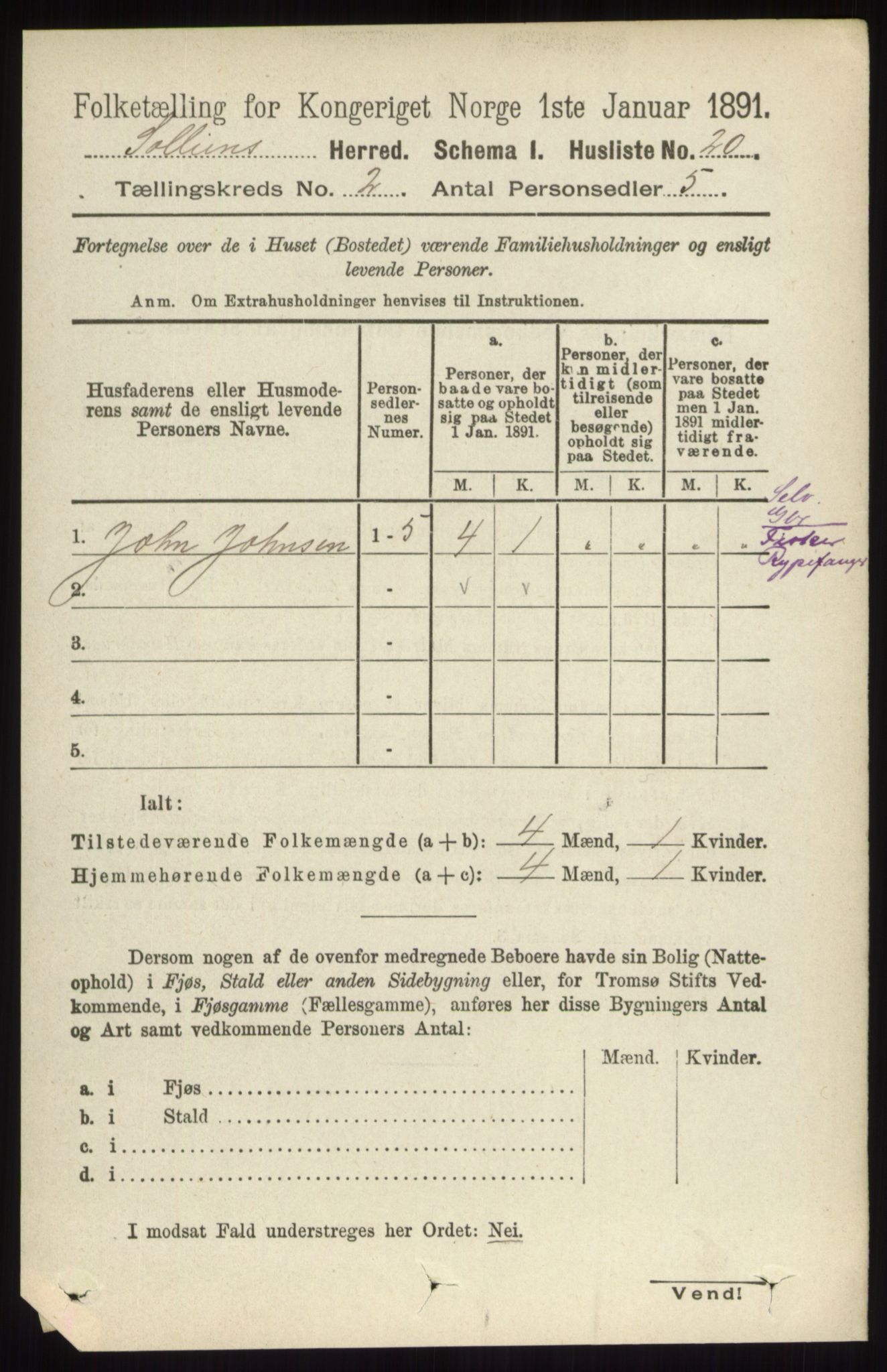 RA, 1891 census for 0431 Sollia, 1891, p. 372