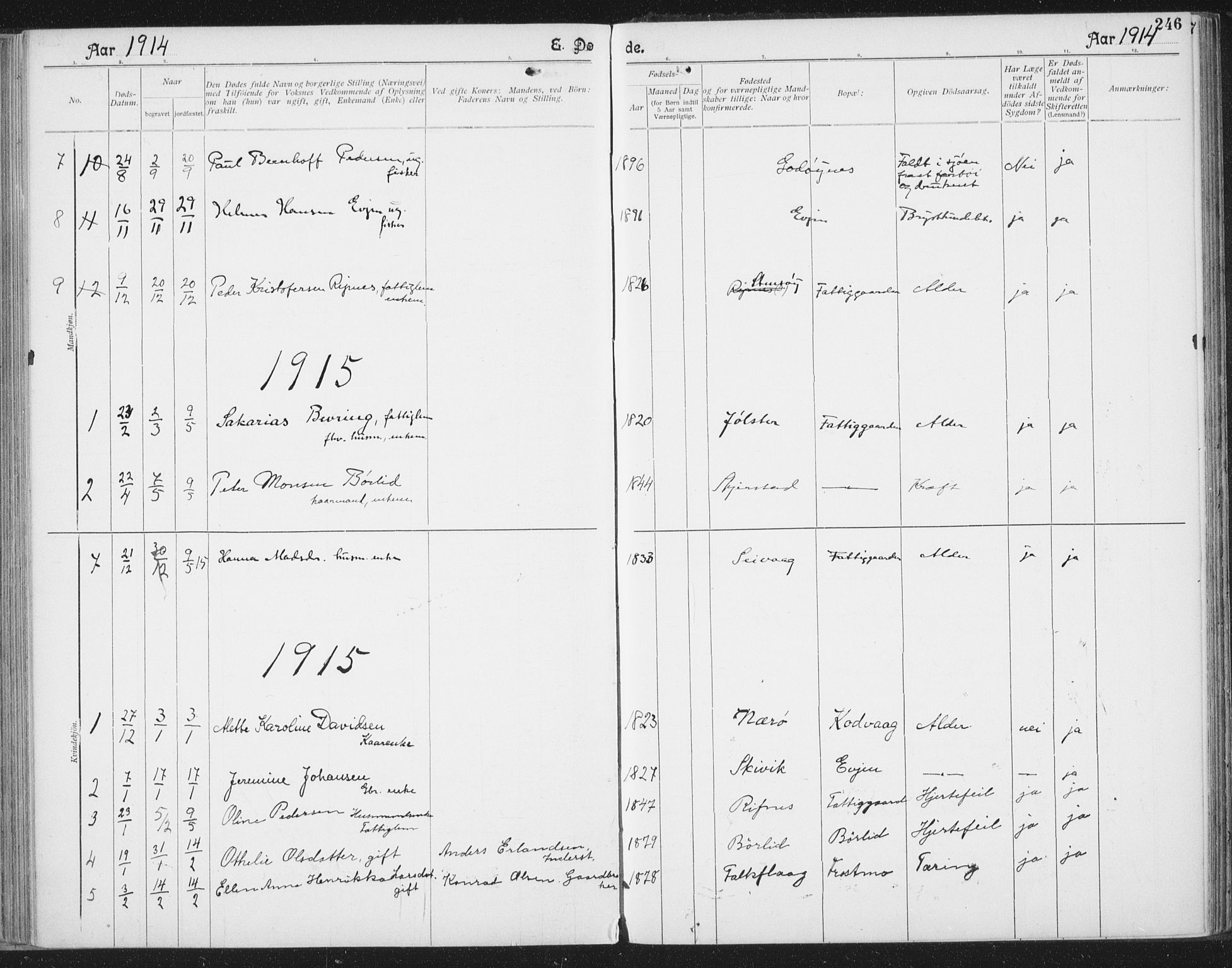 Ministerialprotokoller, klokkerbøker og fødselsregistre - Nordland, SAT/A-1459/804/L0081: Parish register (official) no. 804A02, 1901-1915, p. 246