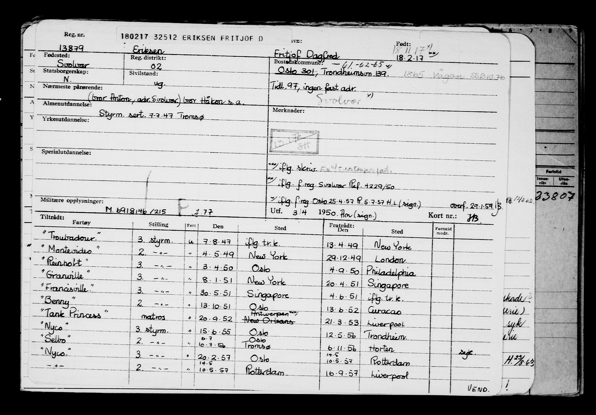 Direktoratet for sjømenn, AV/RA-S-3545/G/Gb/L0146: Hovedkort, 1917, p. 170