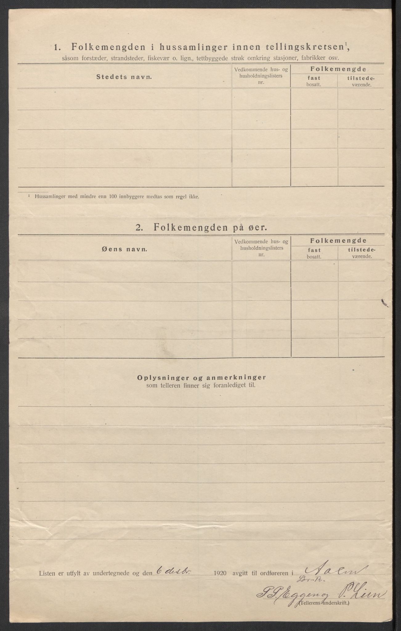 SAT, 1920 census for Ålen, 1920, p. 29