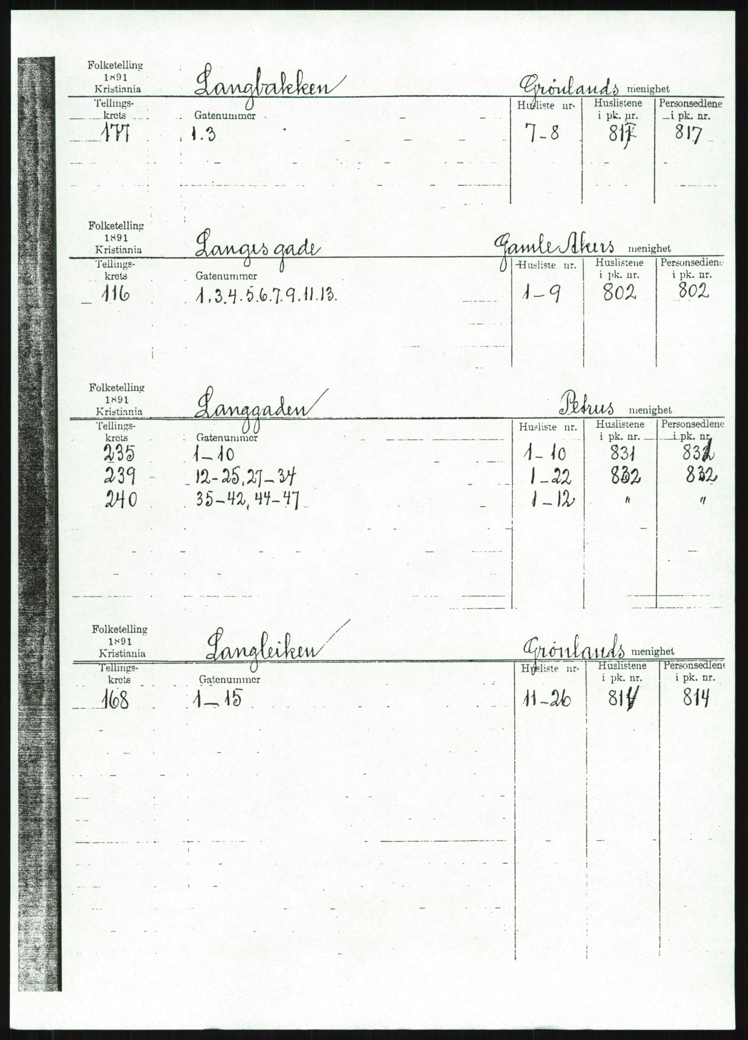 RA, 1891 census for 0301 Kristiania, 1891, p. 63