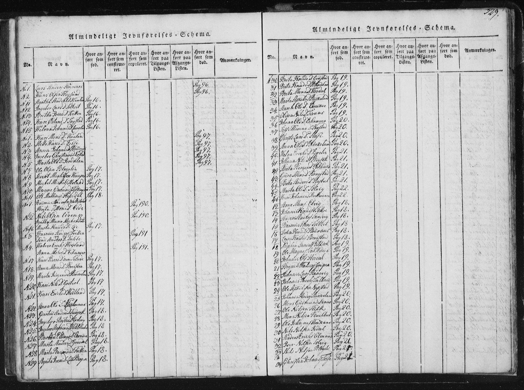 Hamre sokneprestembete, SAB/A-75501/H/Ha/Haa/Haaa/L0010: Parish register (official) no. A 10, 1816-1826, p. 329