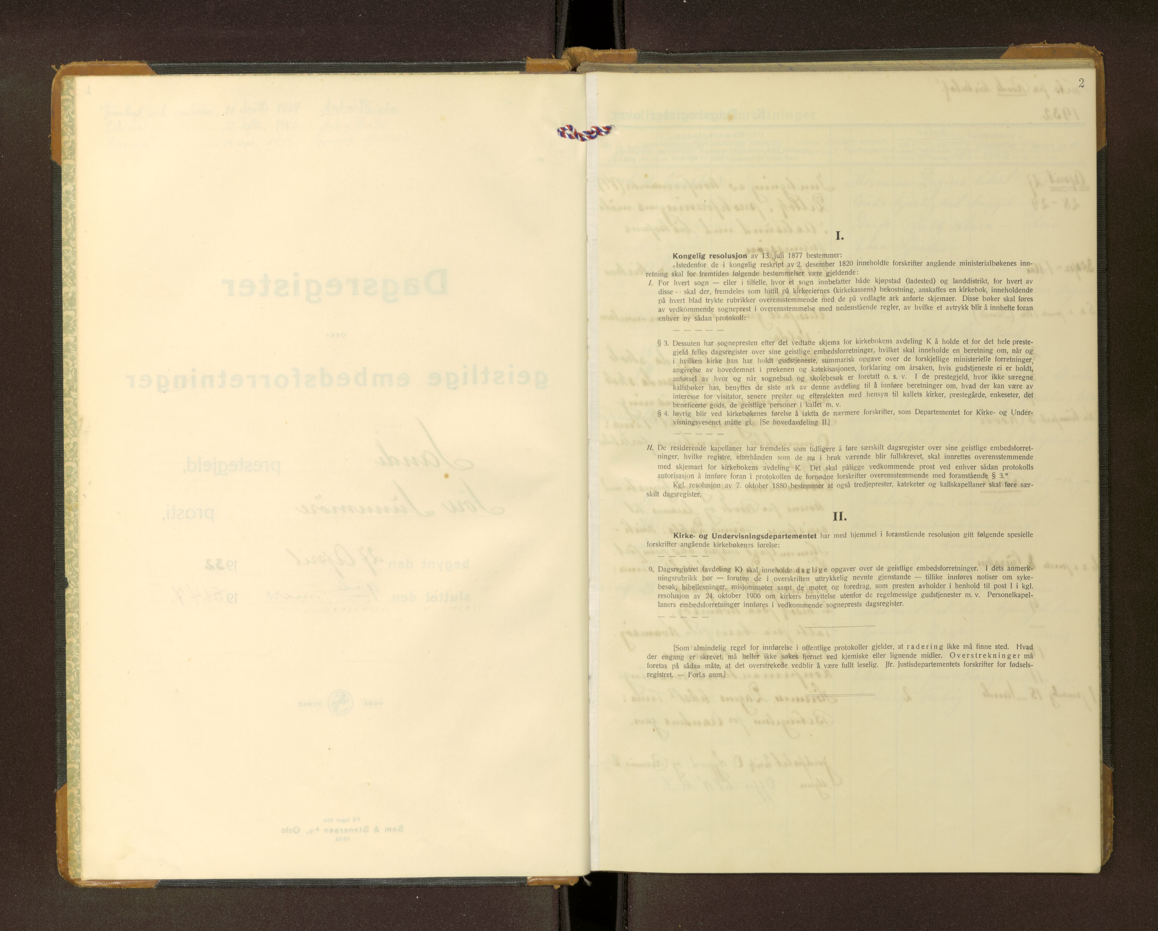 Ministerialprotokoller, klokkerbøker og fødselsregistre - Møre og Romsdal, SAT/A-1454/503/L0040: Diary records no. 503---, 1932-1947, p. 2
