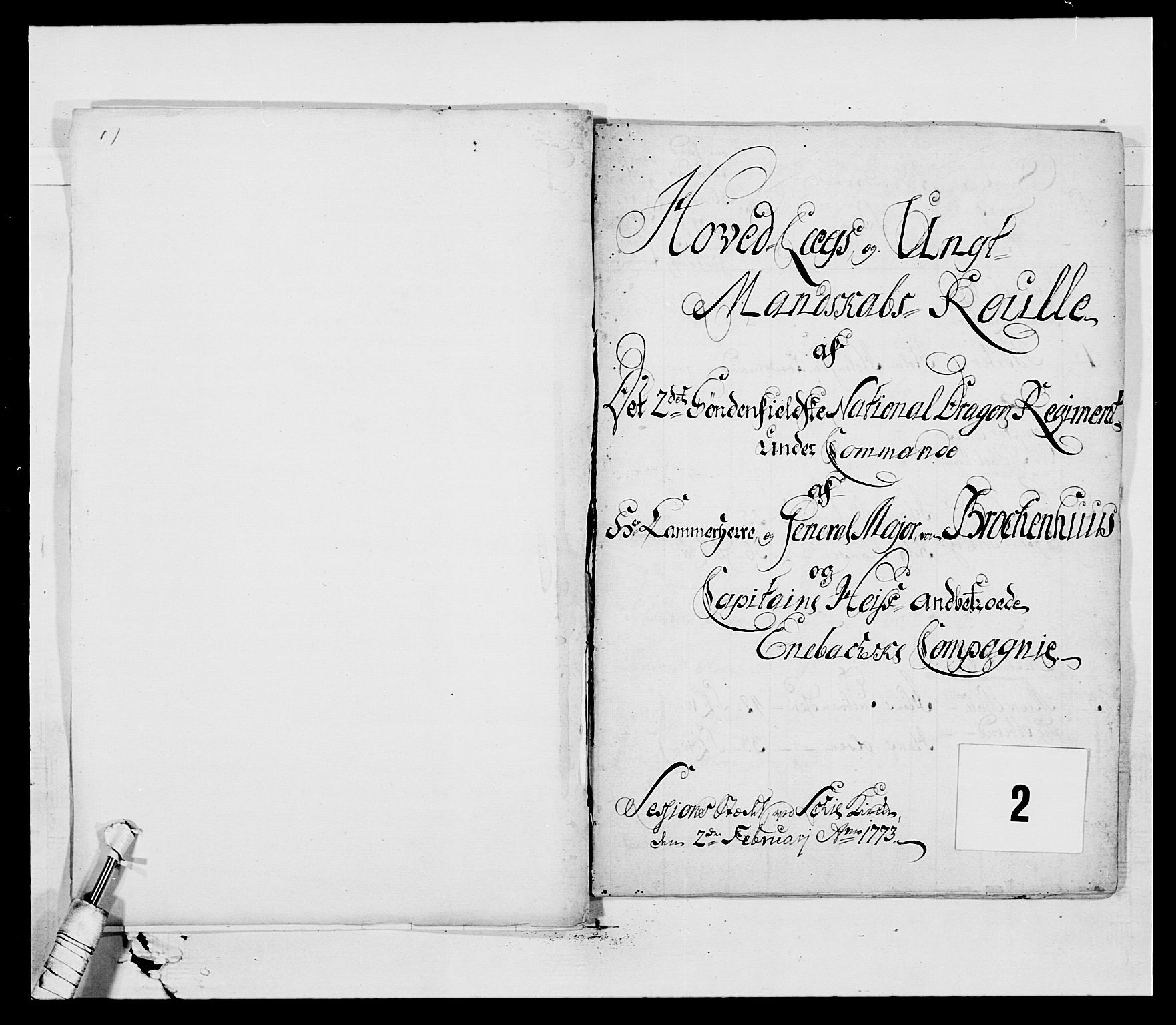 Generalitets- og kommissariatskollegiet, Det kongelige norske kommissariatskollegium, RA/EA-5420/E/Eh/L0009: 2. Sønnafjelske dragonregiment, 1769-1783, p. 10