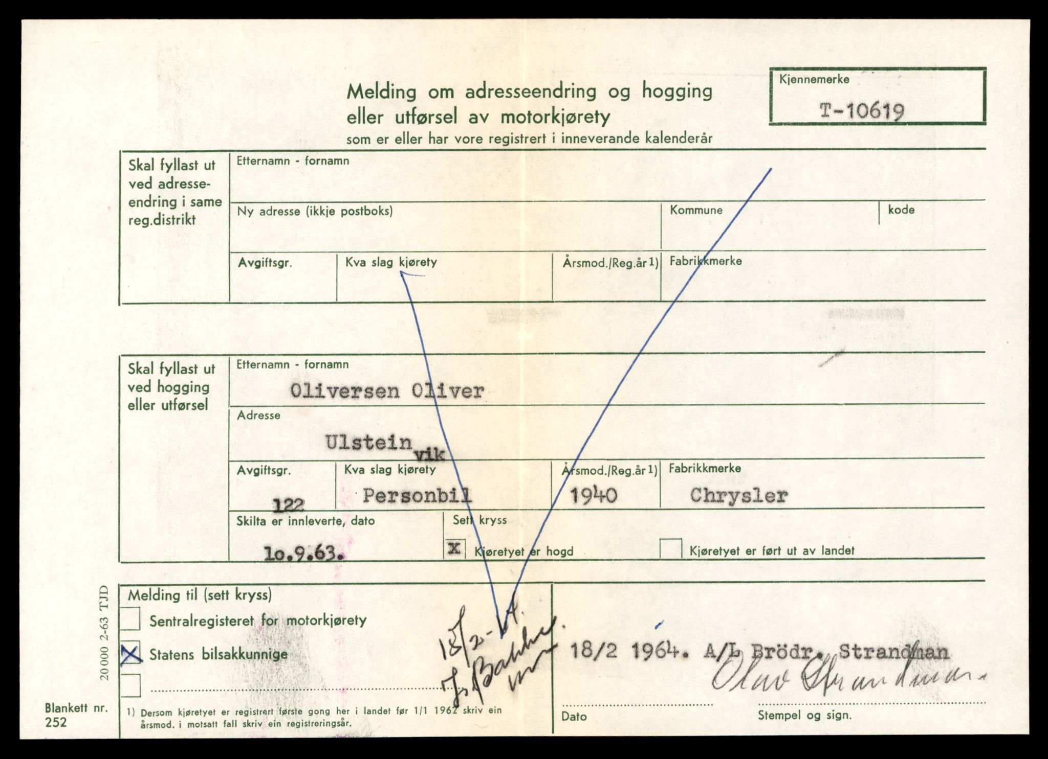 Møre og Romsdal vegkontor - Ålesund trafikkstasjon, AV/SAT-A-4099/F/Fe/L0022: Registreringskort for kjøretøy T 10584 - T 10694, 1927-1998, p. 1113