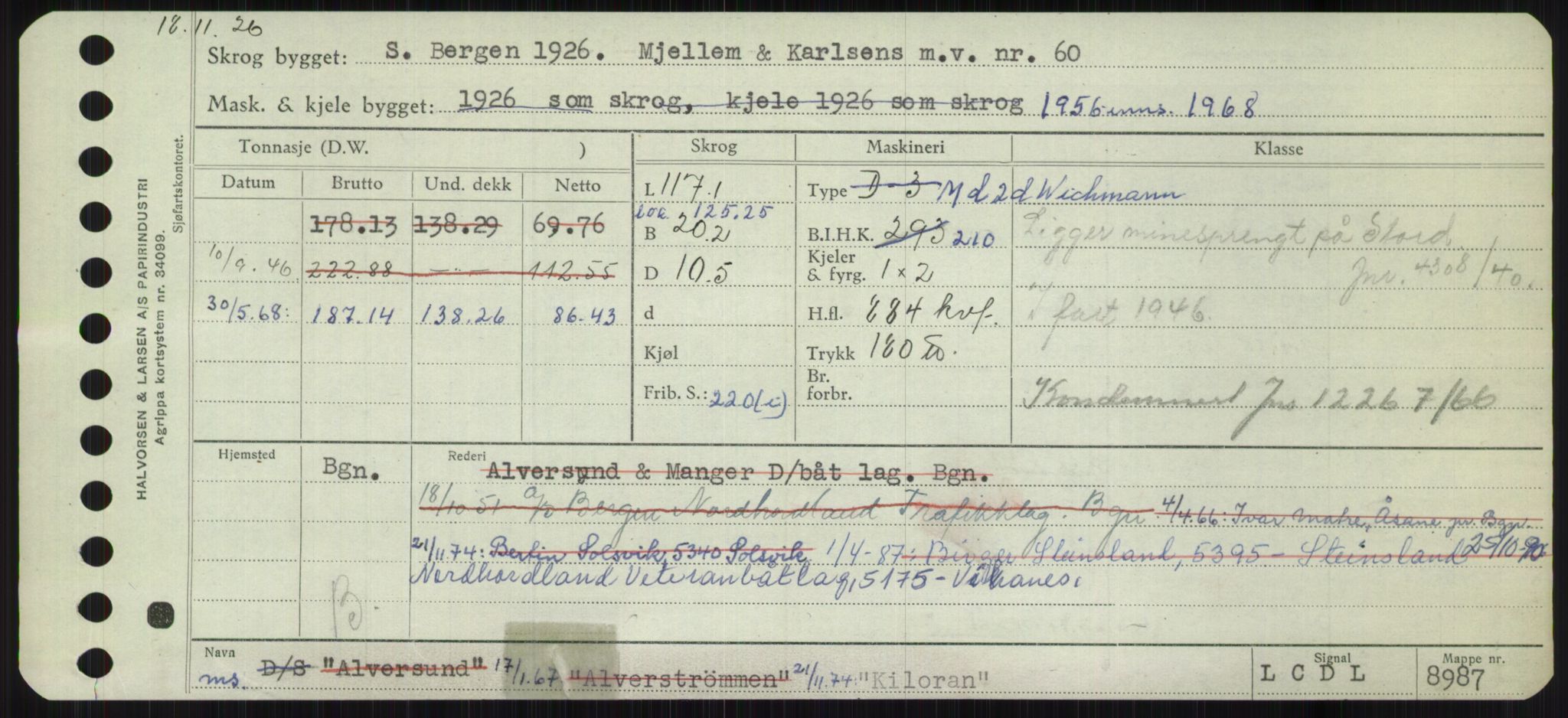 Sjøfartsdirektoratet med forløpere, Skipsmålingen, AV/RA-S-1627/H/Ha/L0003/0001: Fartøy, Hilm-Mar / Fartøy, Hilm-Kol, p. 745