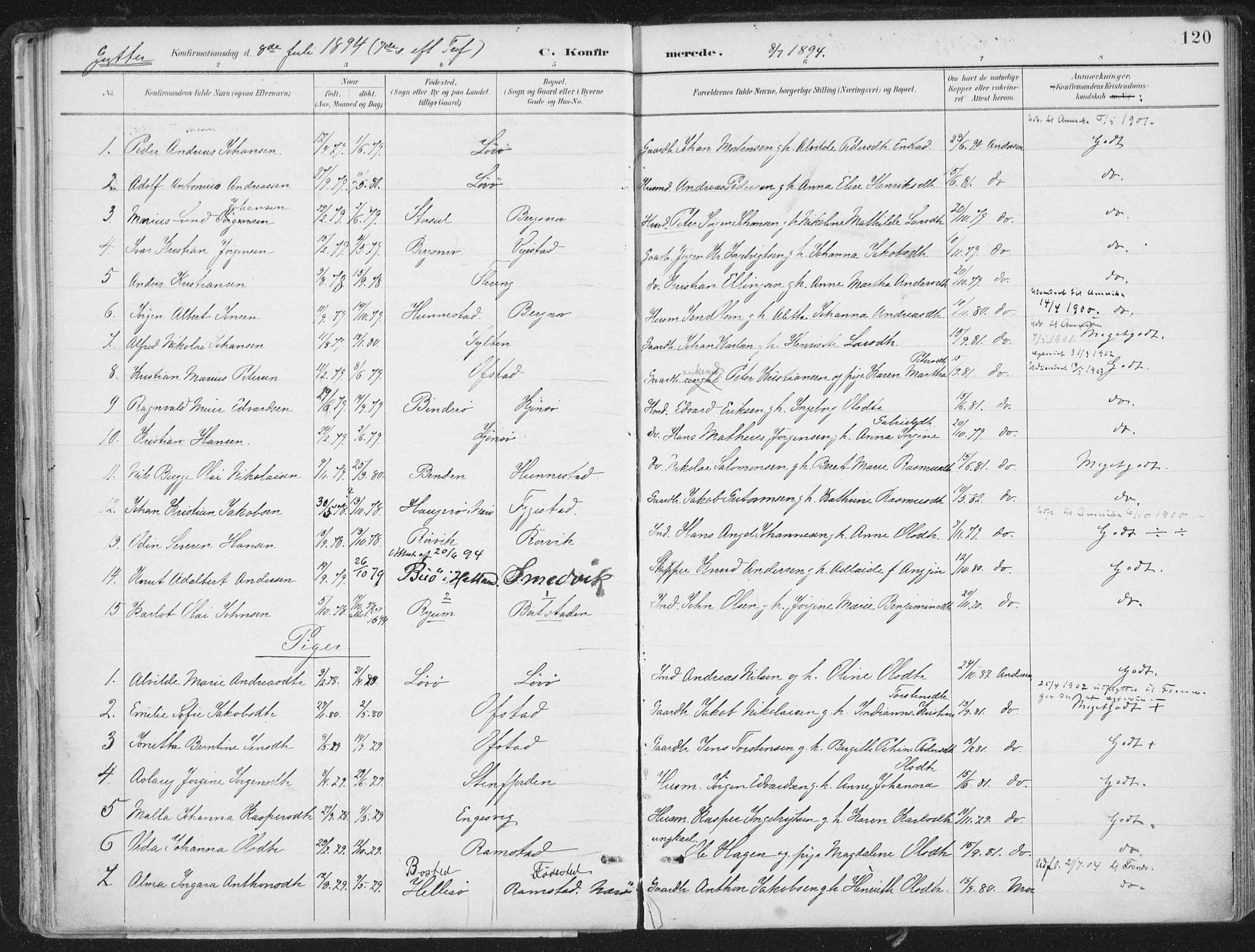 Ministerialprotokoller, klokkerbøker og fødselsregistre - Nord-Trøndelag, SAT/A-1458/786/L0687: Parish register (official) no. 786A03, 1888-1898, p. 120