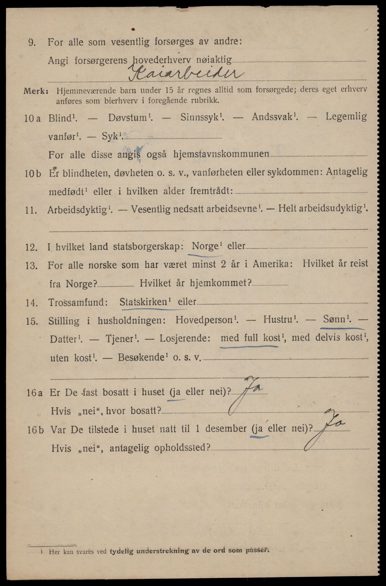 SAT, 1920 census for Trondheim, 1920, p. 102399