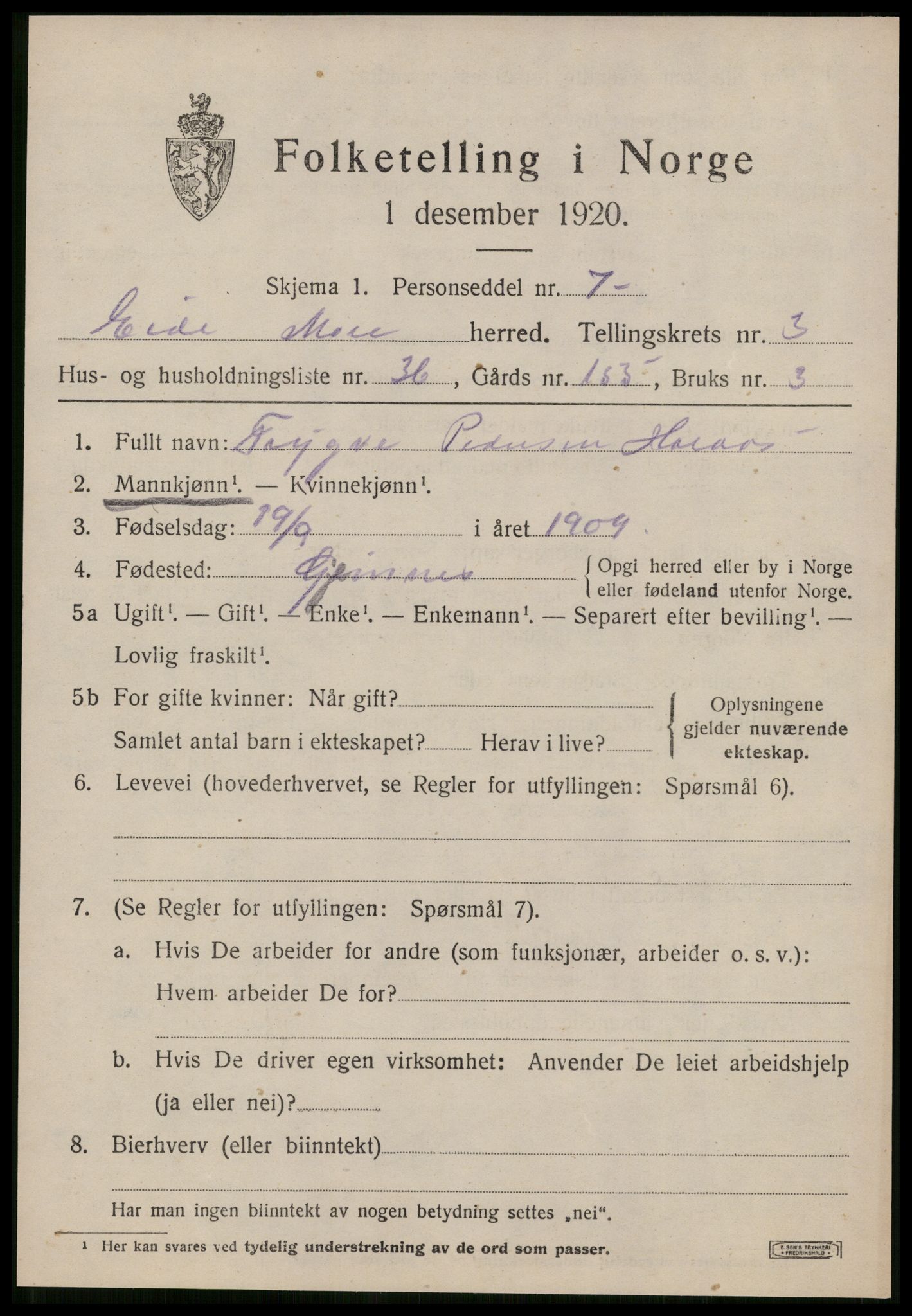 SAT, 1920 census for Eid (MR), 1920, p. 1908