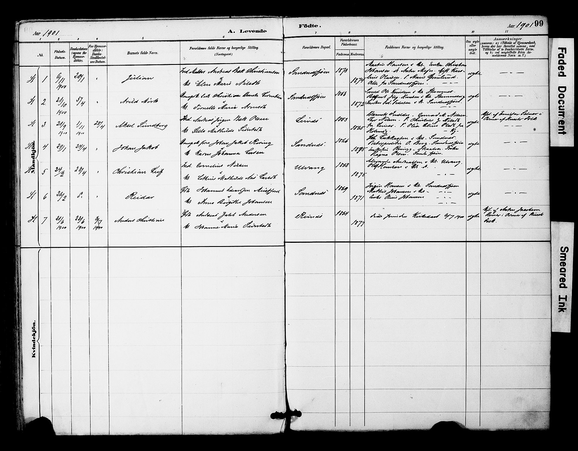 Ministerialprotokoller, klokkerbøker og fødselsregistre - Nordland, AV/SAT-A-1459/831/L0471: Parish register (official) no. 831A02, 1886-1901, p. 99