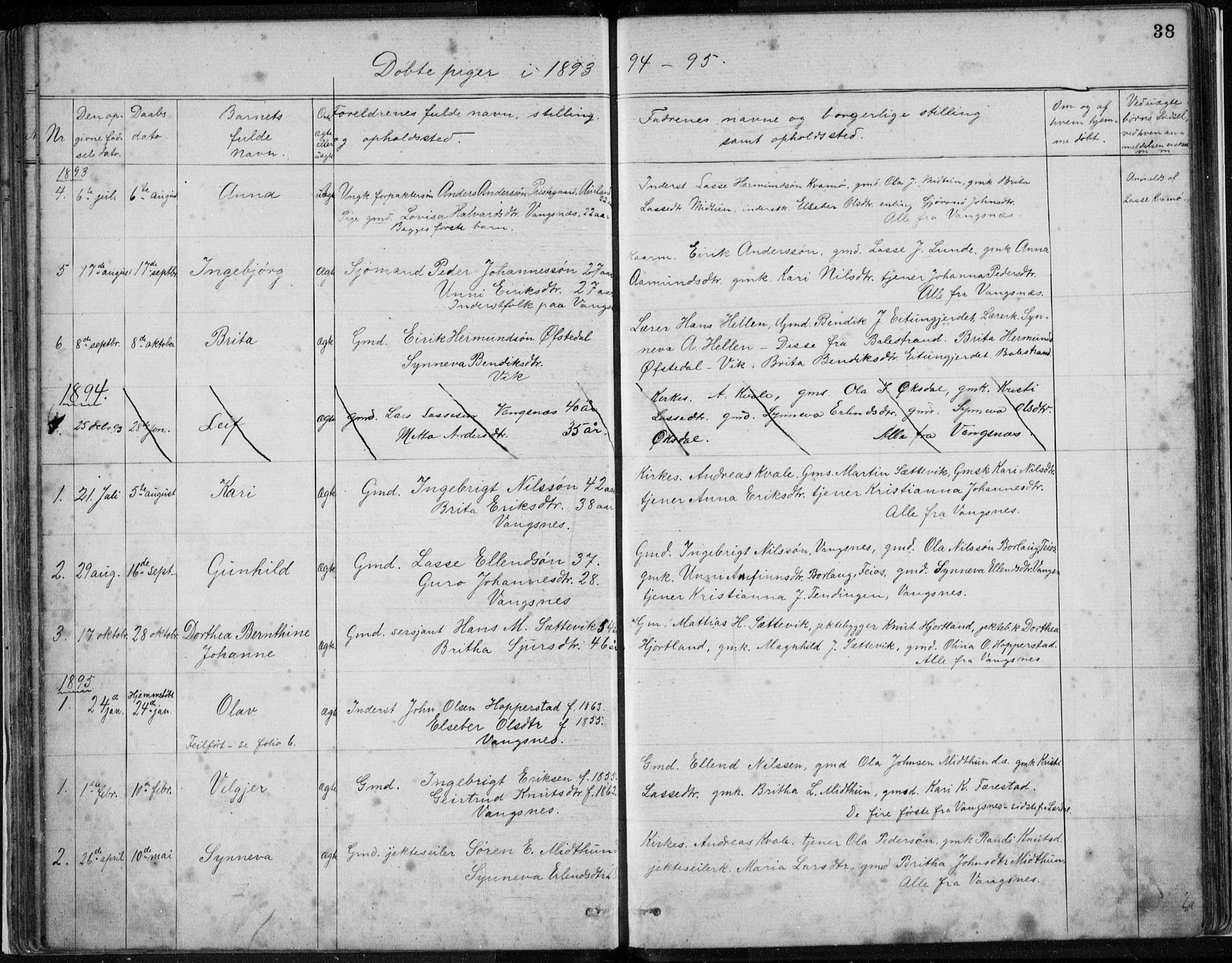 Vik sokneprestembete, AV/SAB-A-81501/H/Hab/Habc/L0002: Parish register (copy) no. C 2, 1880-1934, p. 38