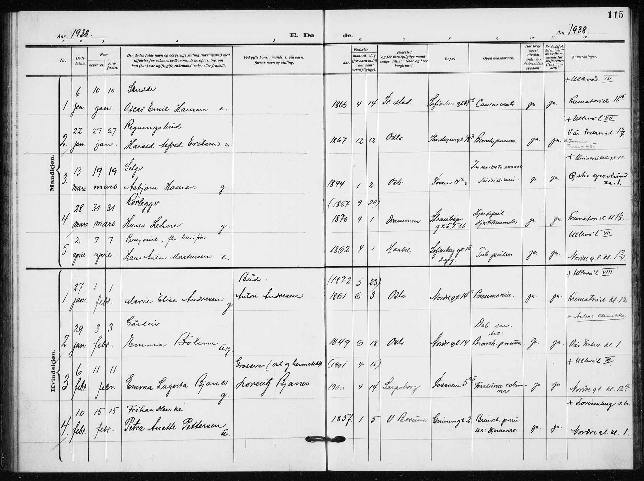 Hauge prestekontor Kirkebøker, AV/SAO-A-10849/F/Fa/L0005: Parish register (official) no. 5, 1917-1938, p. 115