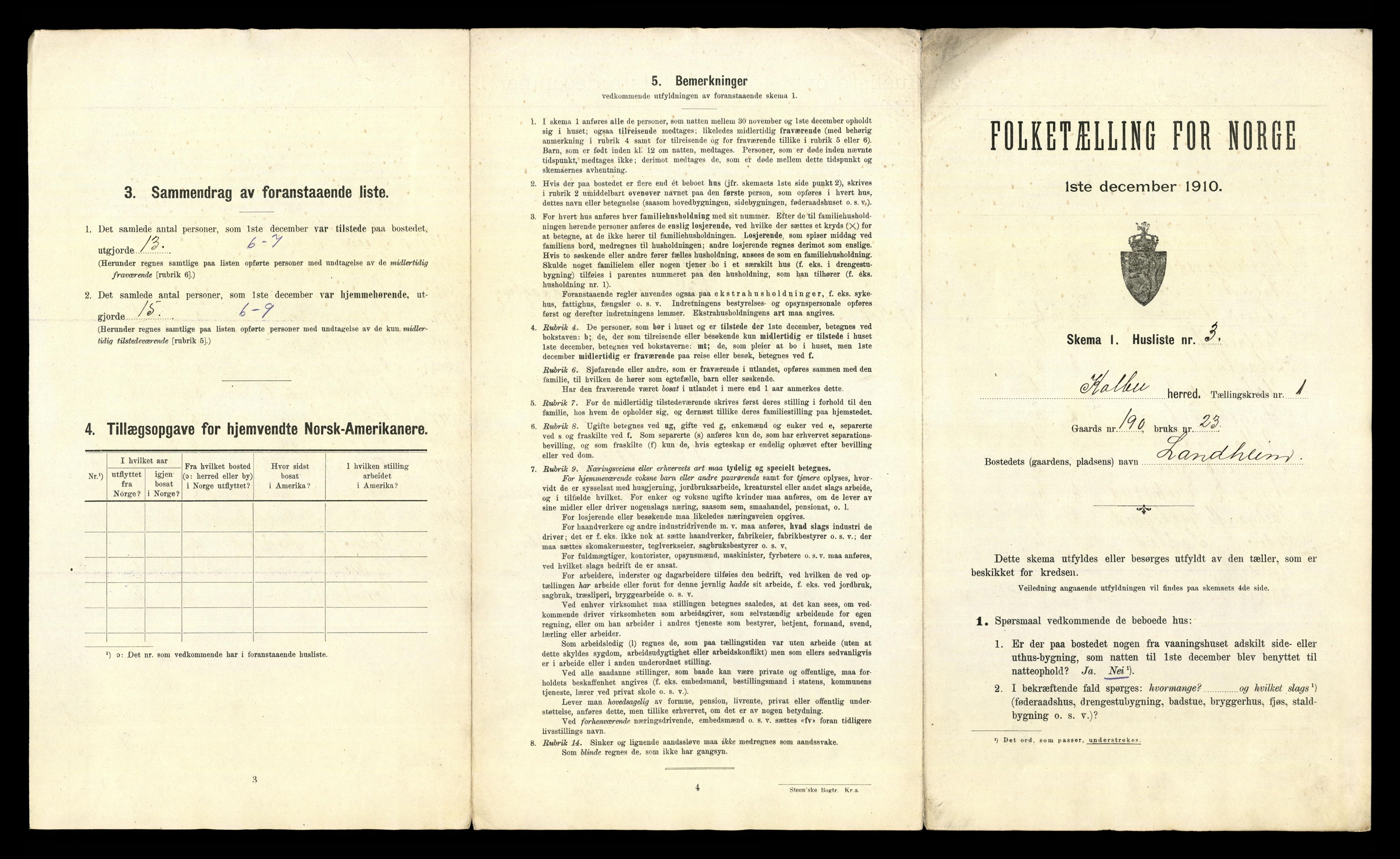 RA, 1910 census for Kolbu, 1910, p. 34