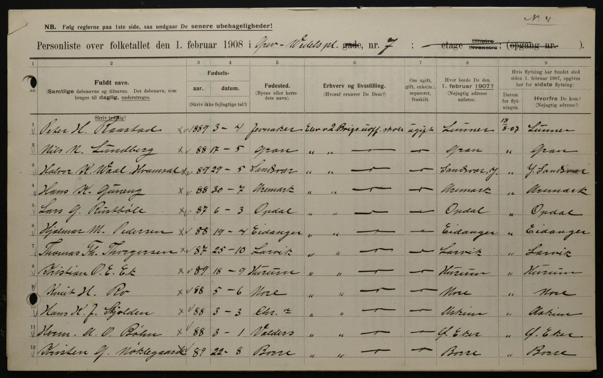 OBA, Municipal Census 1908 for Kristiania, 1908, p. 26948