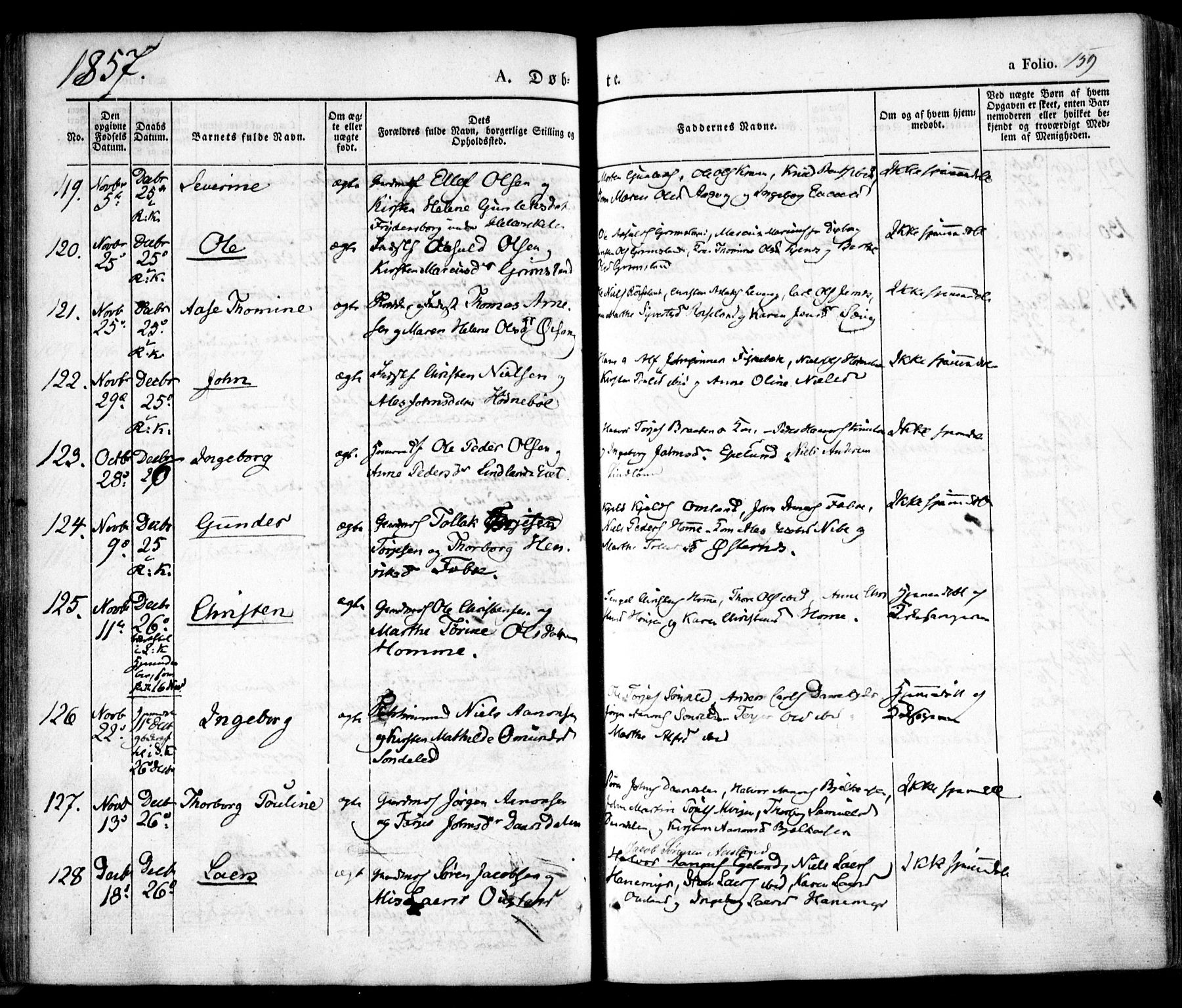 Søndeled sokneprestkontor, SAK/1111-0038/F/Fa/L0002: Parish register (official) no. A 2, 1839-1860, p. 159