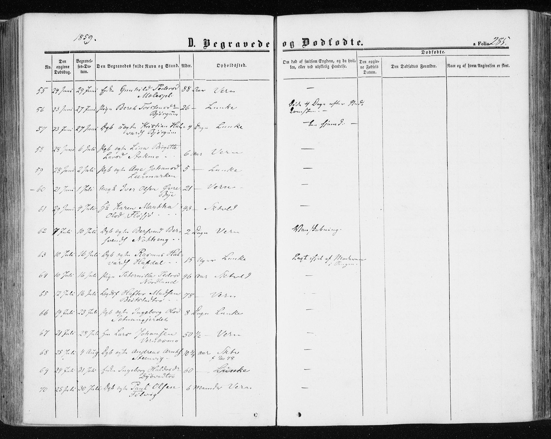 Ministerialprotokoller, klokkerbøker og fødselsregistre - Nord-Trøndelag, AV/SAT-A-1458/709/L0075: Parish register (official) no. 709A15, 1859-1870, p. 285