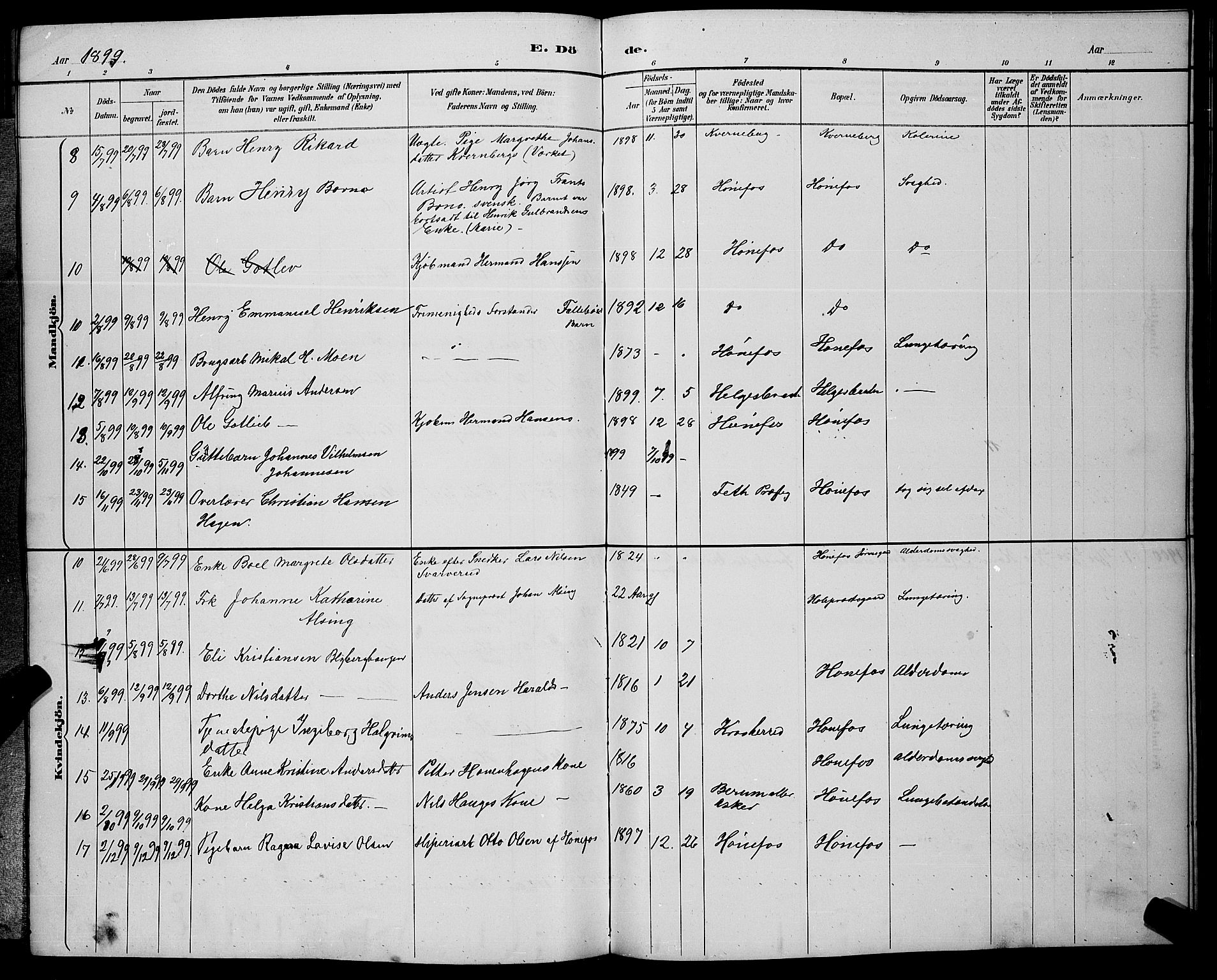 Hønefoss kirkebøker, AV/SAKO-A-609/G/Ga/L0002: Parish register (copy) no. 2, 1888-1904