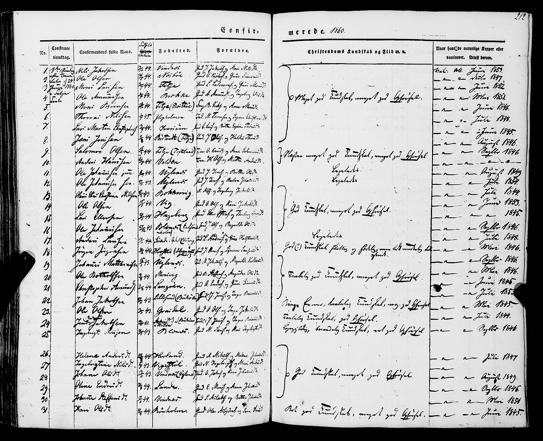 Stord sokneprestembete, AV/SAB-A-78201/H/Haa: Parish register (official) no. A 7, 1841-1861, p. 212