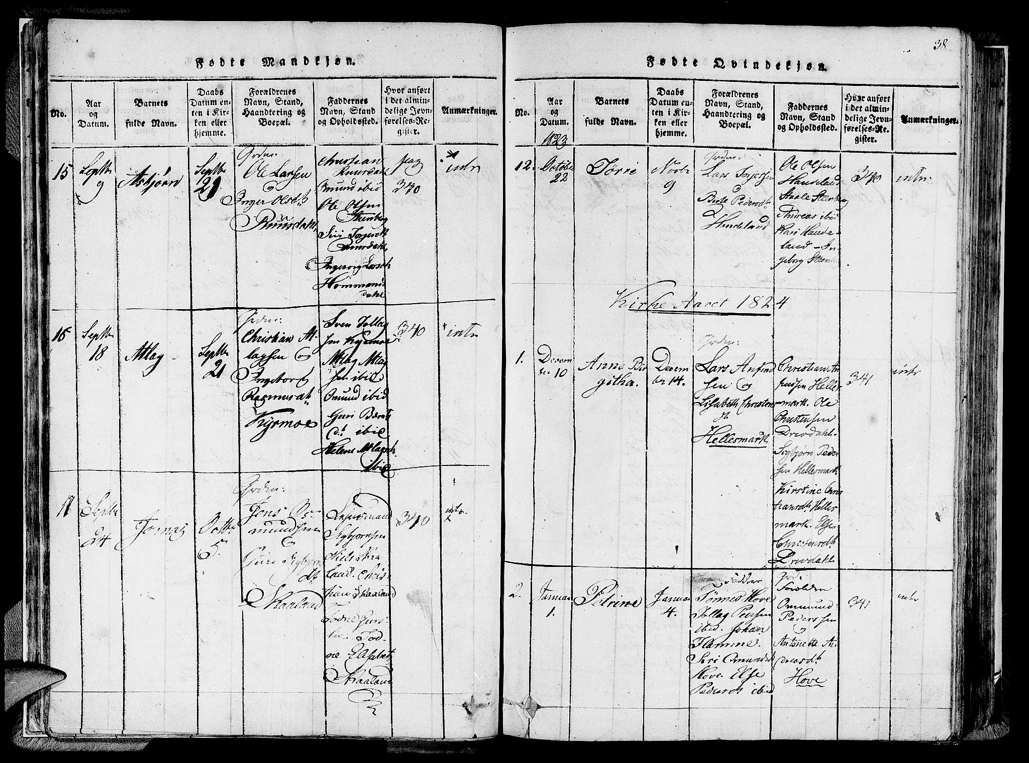 Lund sokneprestkontor, SAST/A-101809/S06/L0005: Parish register (official) no. A 5, 1815-1833, p. 38