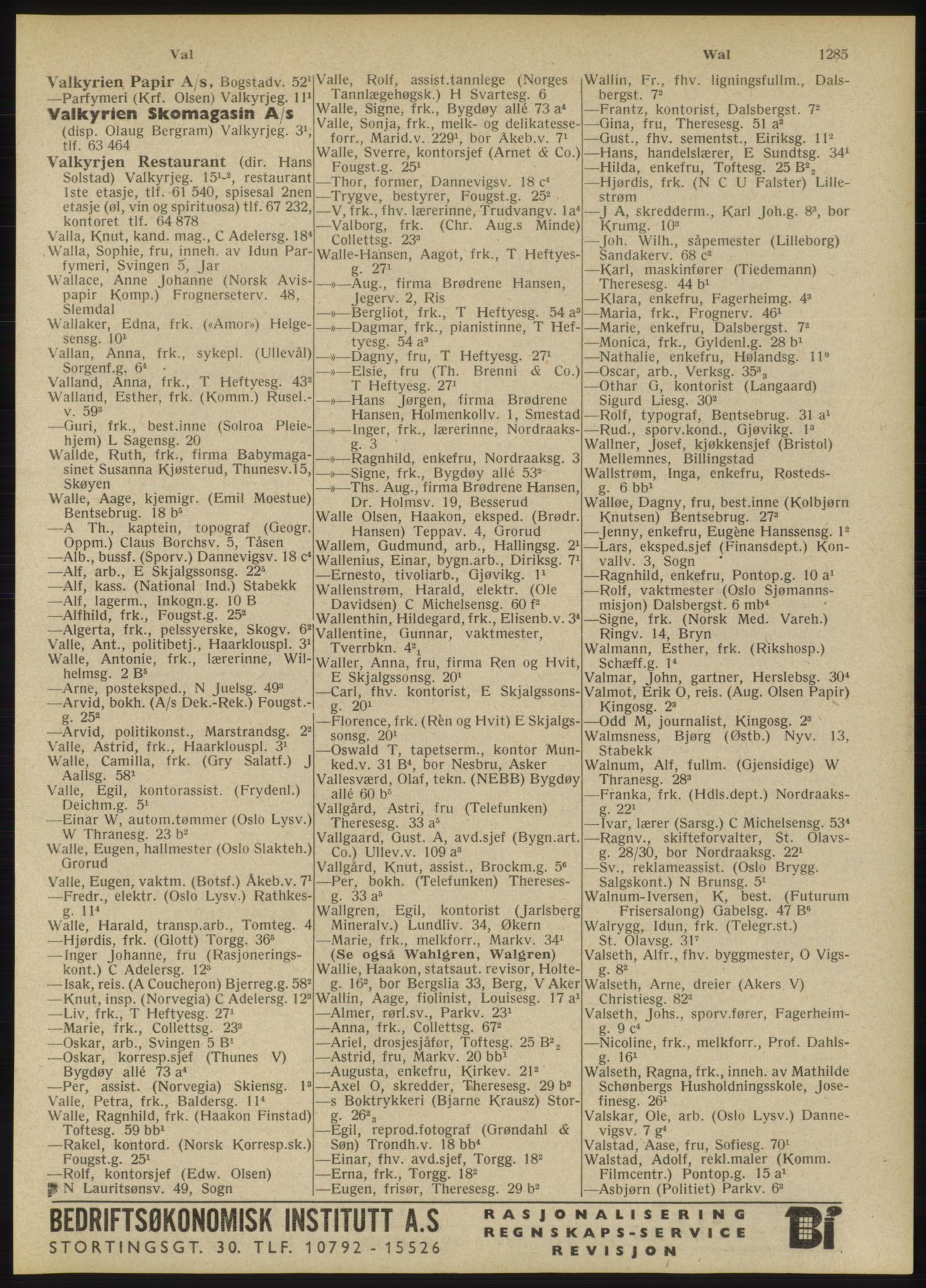 Kristiania/Oslo adressebok, PUBL/-, 1946, p. 1285